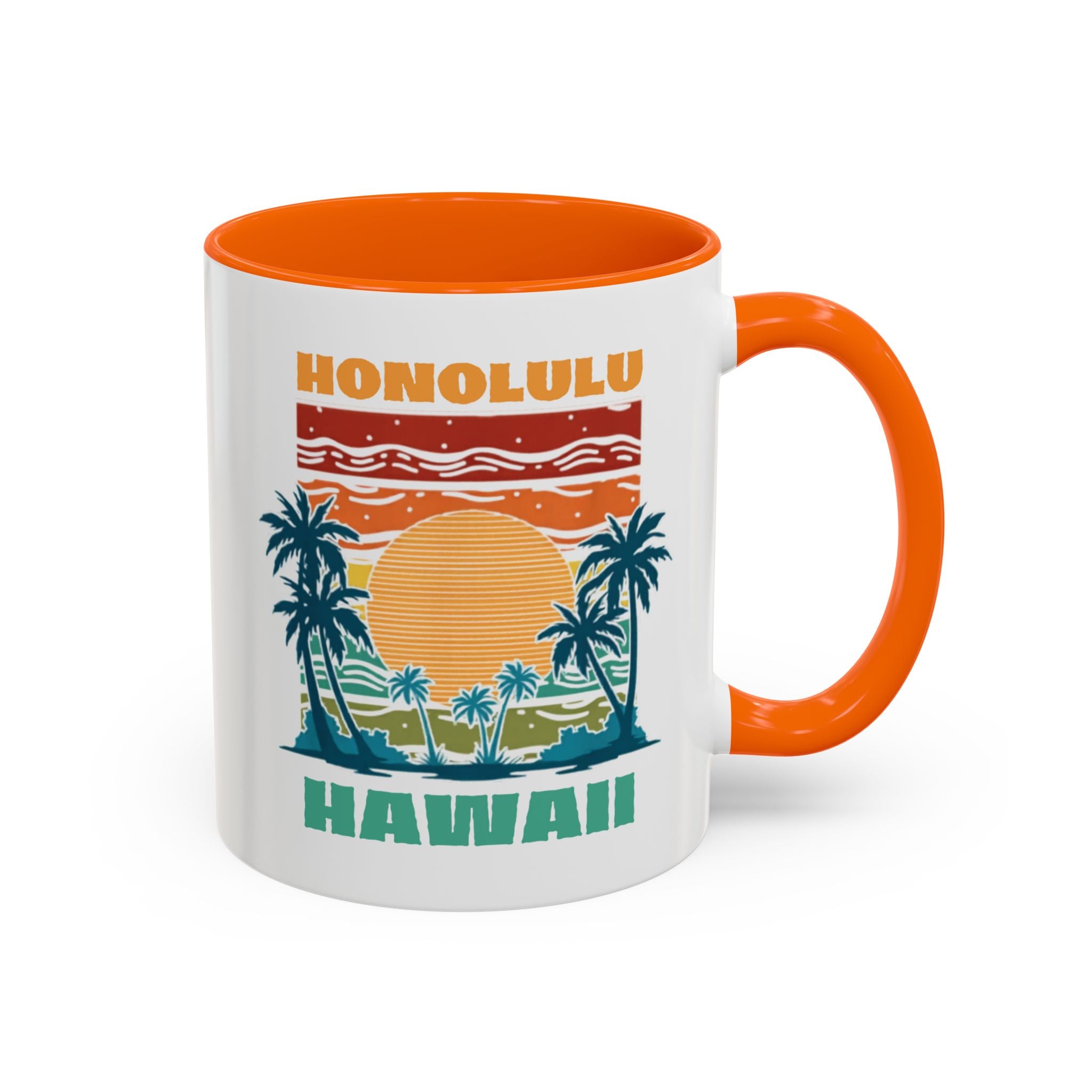 Honolulu Hawaii Vintage Sunset Coffee Mug (11/15oz)