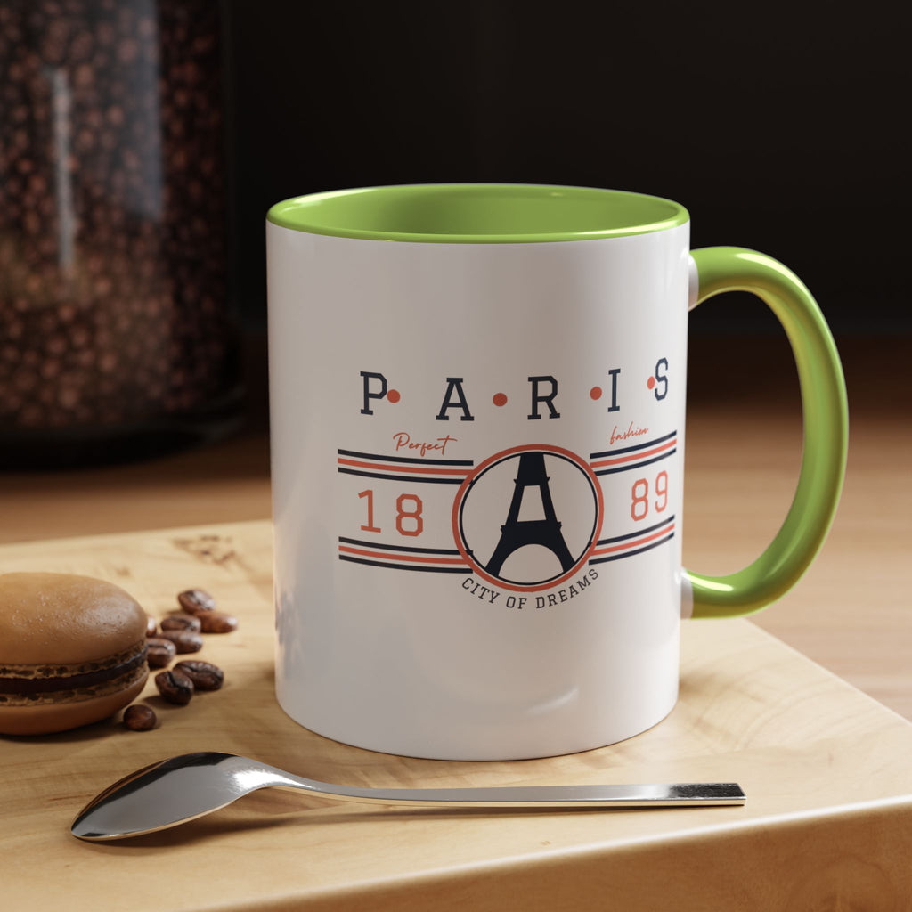 Paris Eiffel Tower Accent Coffee Mug - City of Dreams 1889 Travel Souvenir