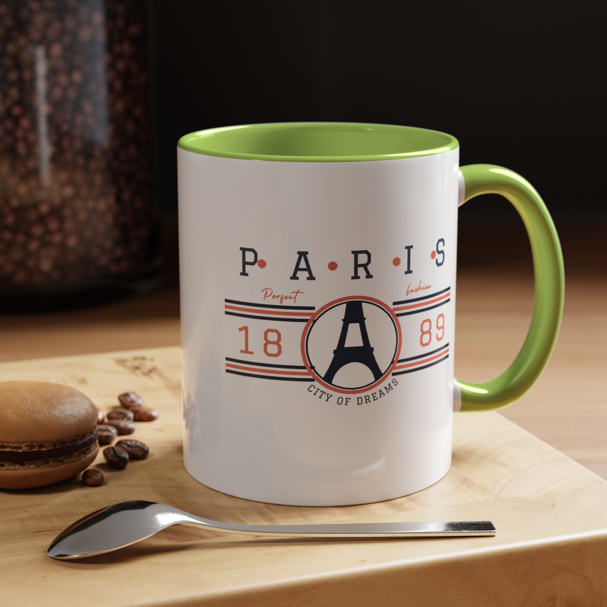 Paris Eiffel Tower Accent Coffee Mug - City of Dreams 1889 Travel Souvenir