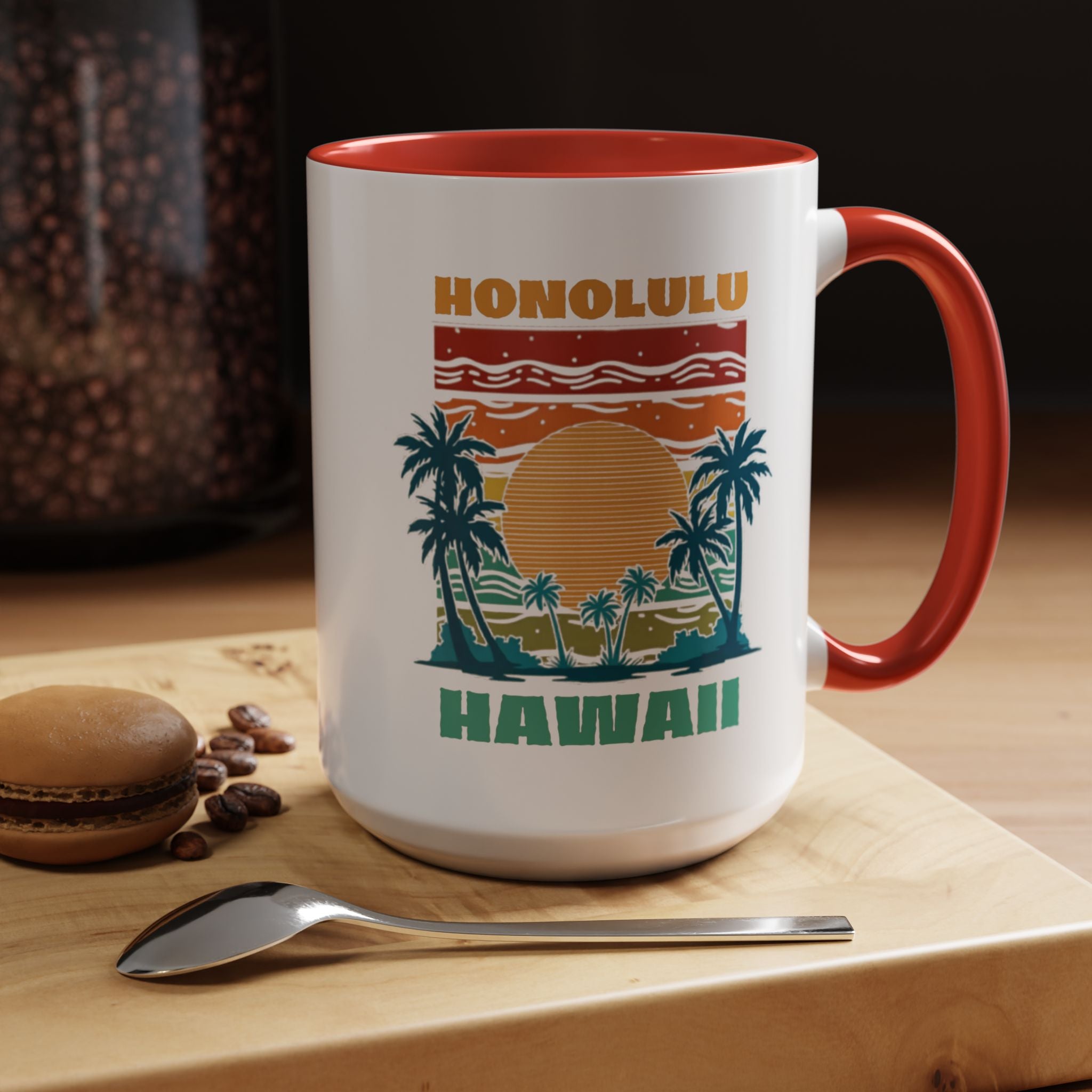 Honolulu Hawaii Vintage Sunset Coffee Mug (11/15oz)