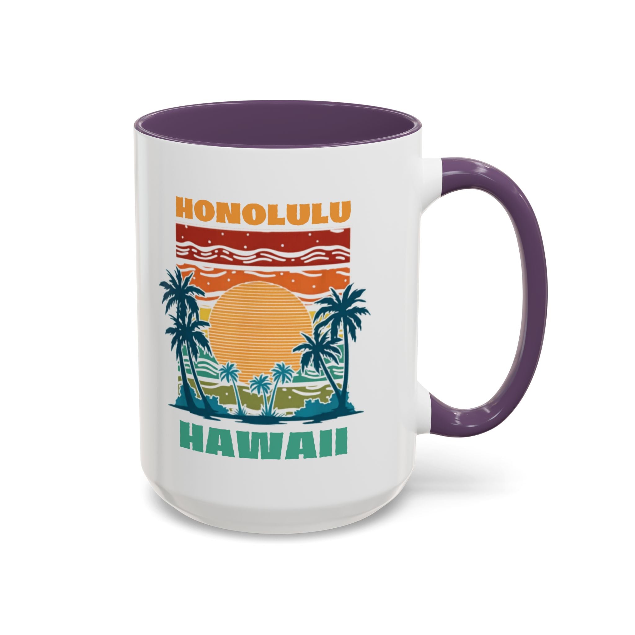 Honolulu Hawaii Vintage Sunset Coffee Mug (11/15oz)