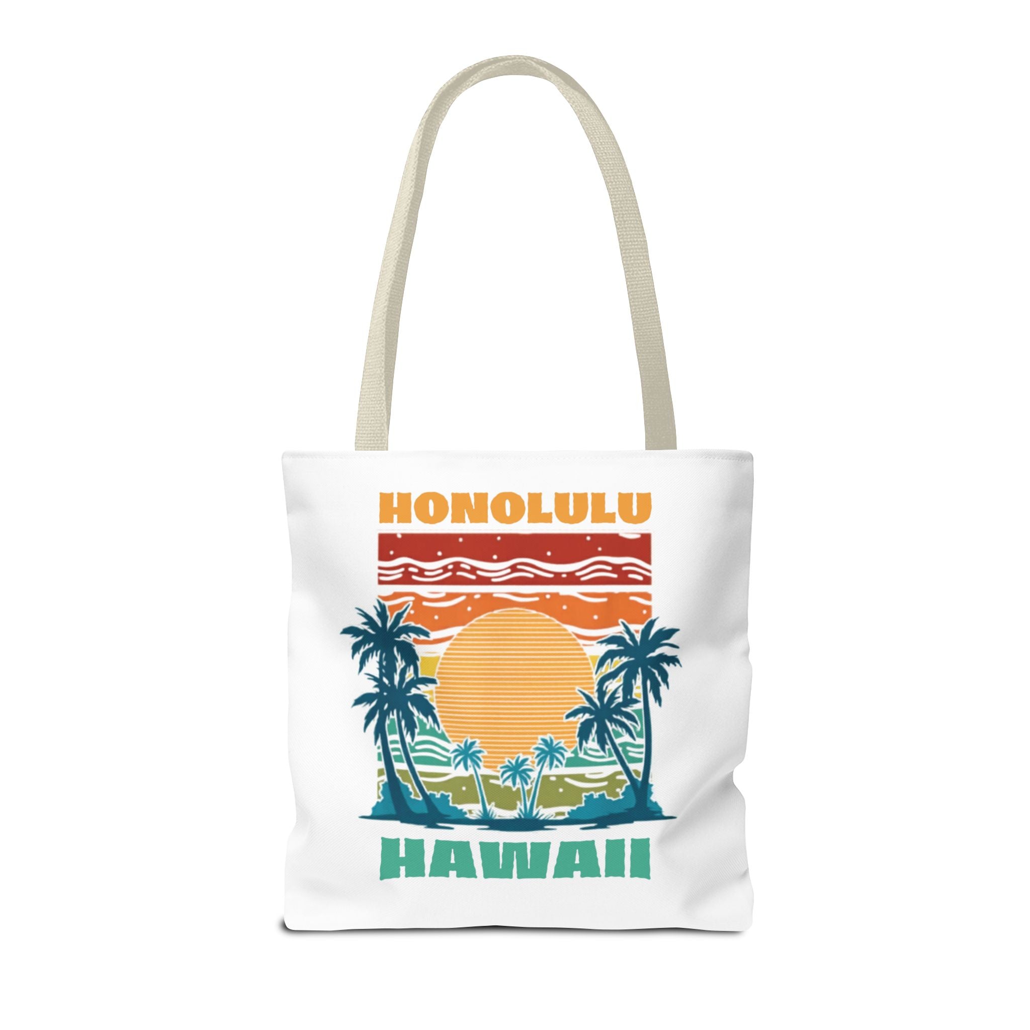 Honolulu Hawaii Sunset Tote Bag – Vintage Palm Beach Vacation Tote