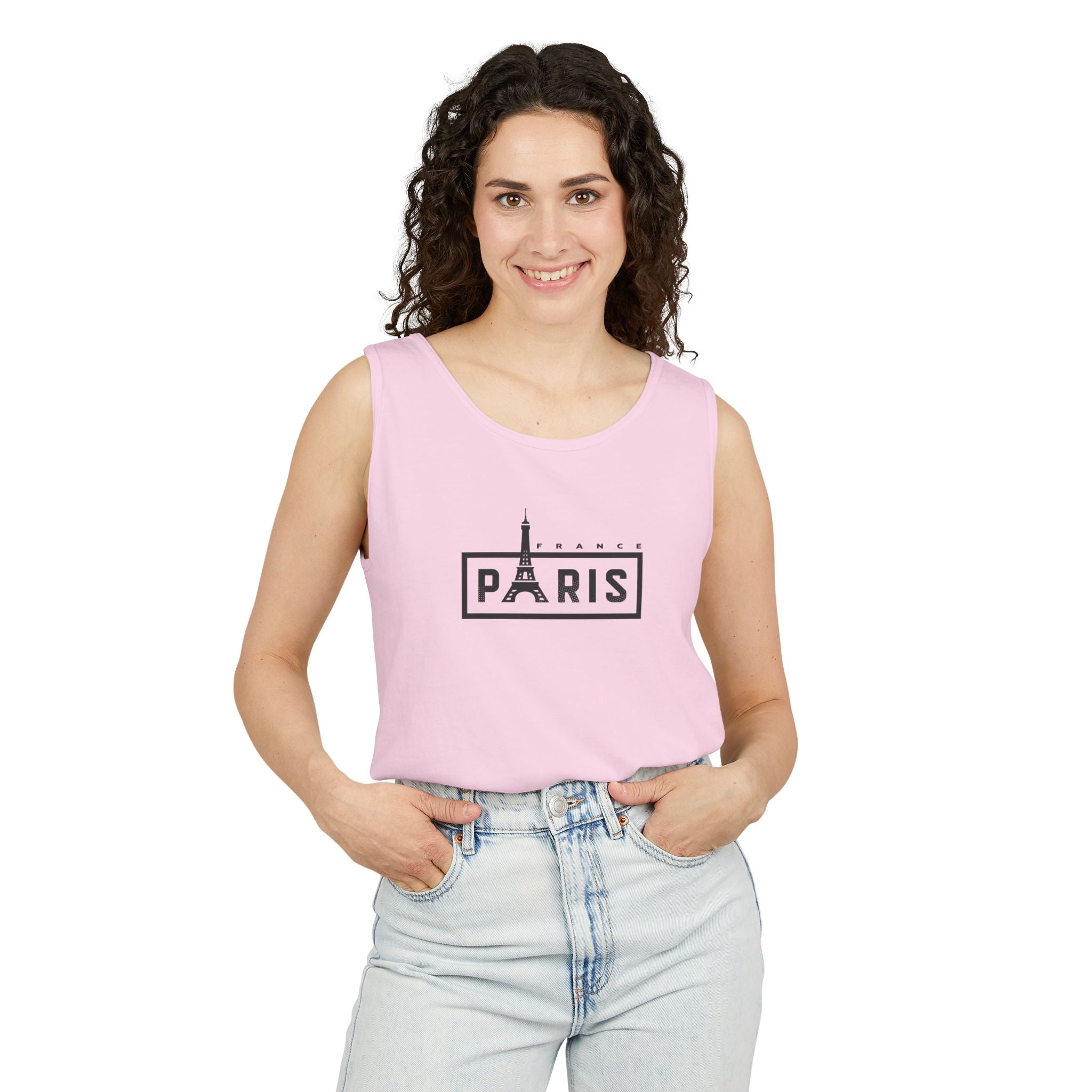 Paris Eiffel Tower Vintage Travel Tank Top — Retro French Graphic Tank