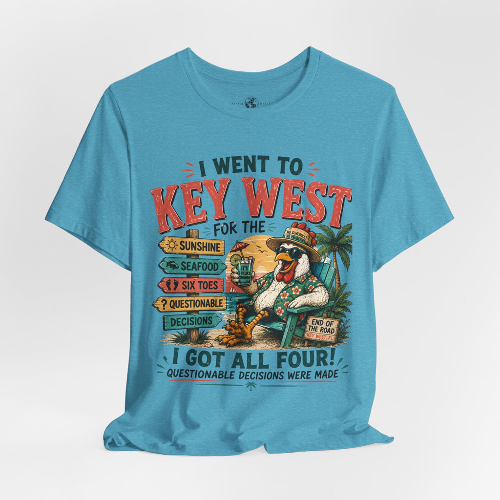 Key West Vacation T‑Shirt — "I Went to Key West for the Sunshine, Seafood, Six Toes & Questionable Decisions Were Made"