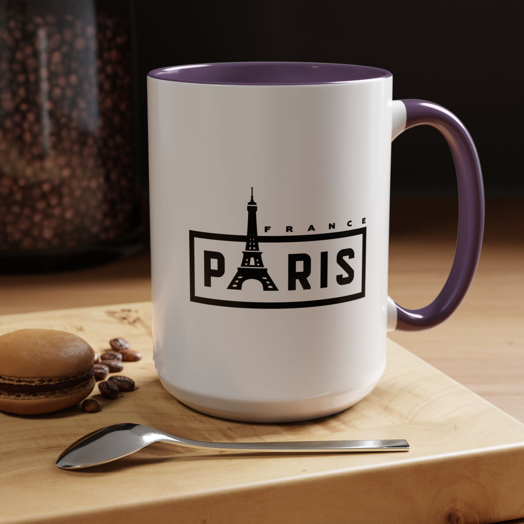 Paris Eiffel Tower Accent Coffee Mug – France Travel Souvenir (11/15oz)