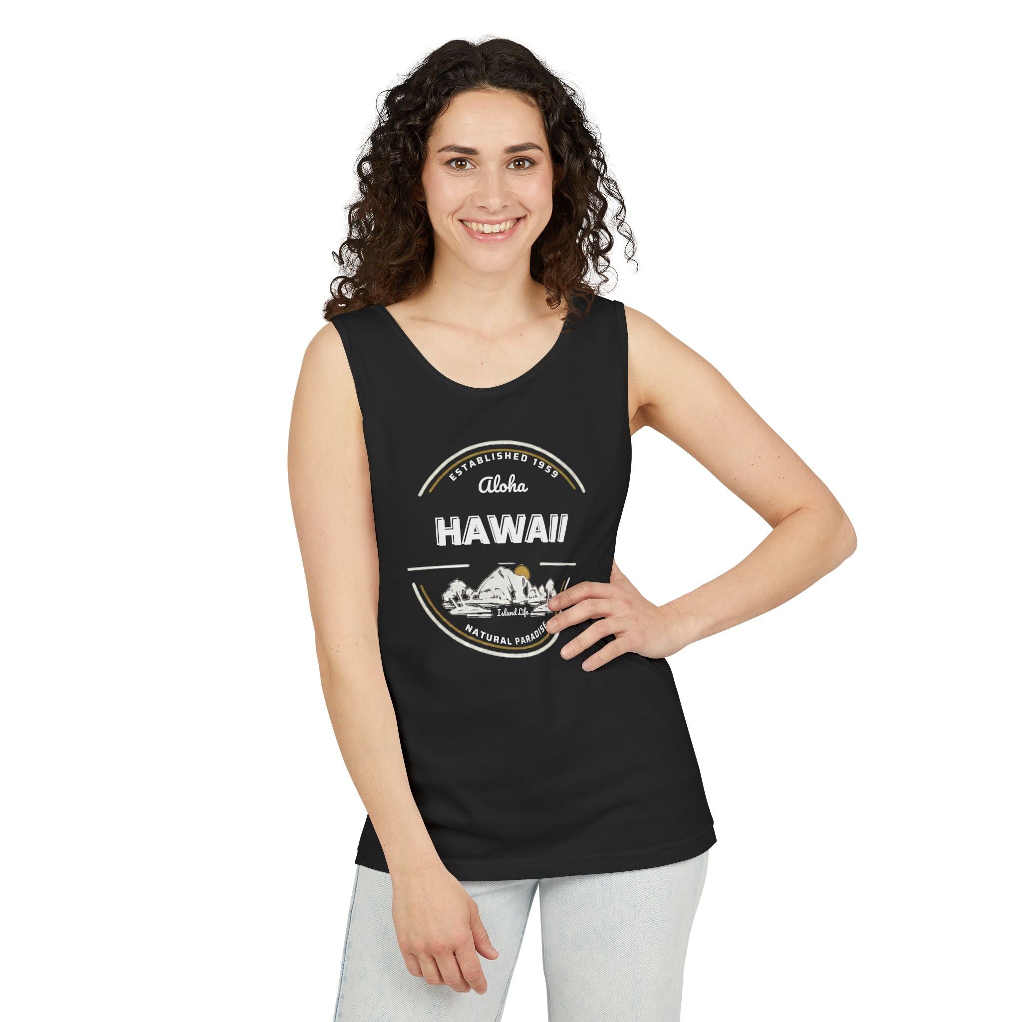 Hawaii Aloha Island Vintage Tank Top — Coral Beach Vacation Tee