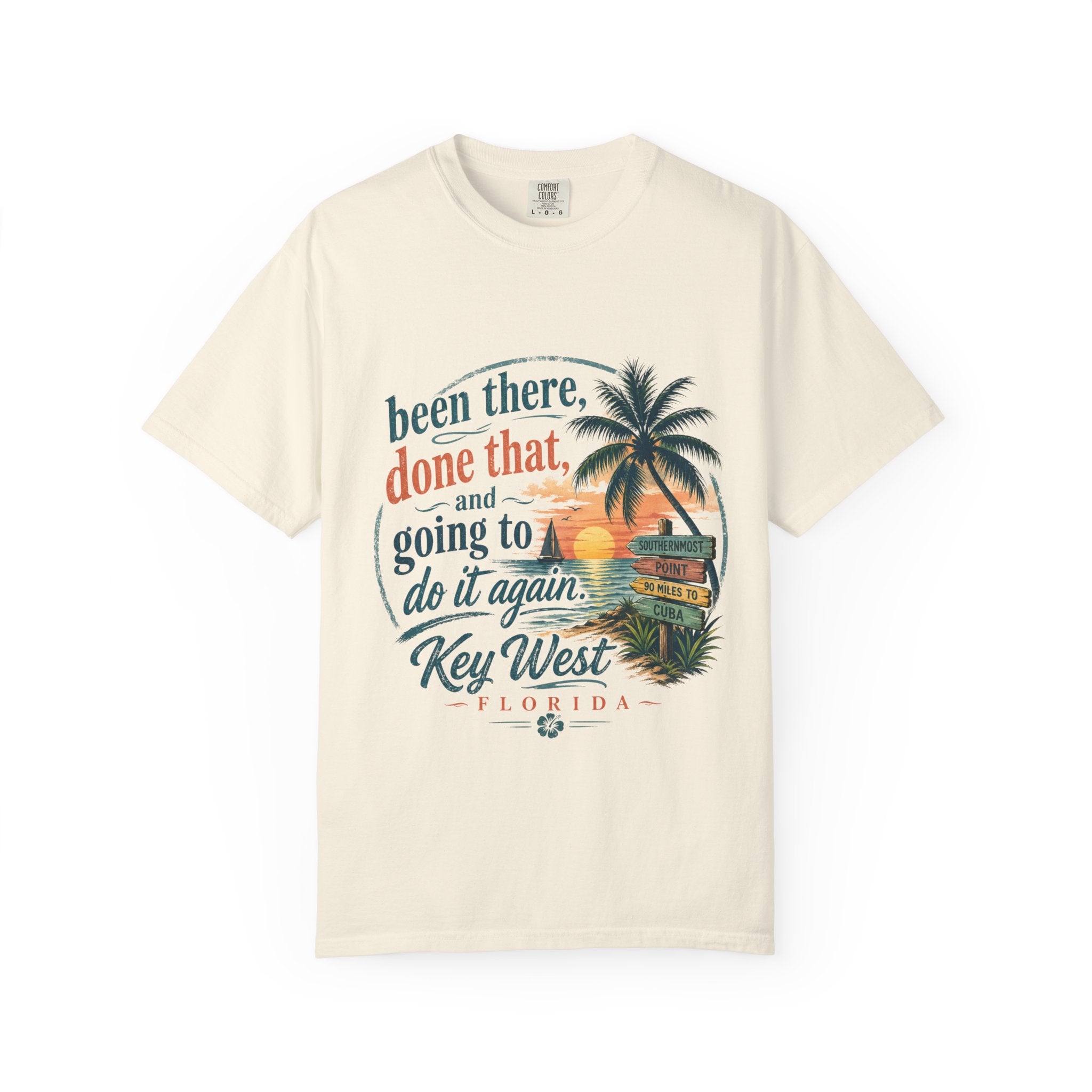 Key West Vintage Sunset T-Shirt – "Been there, done that, and going to do it again"