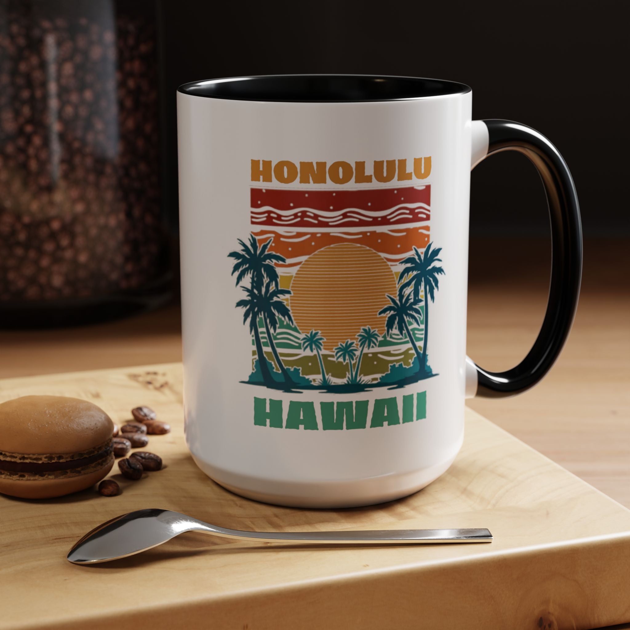 Honolulu Hawaii Vintage Sunset Coffee Mug (11/15oz)