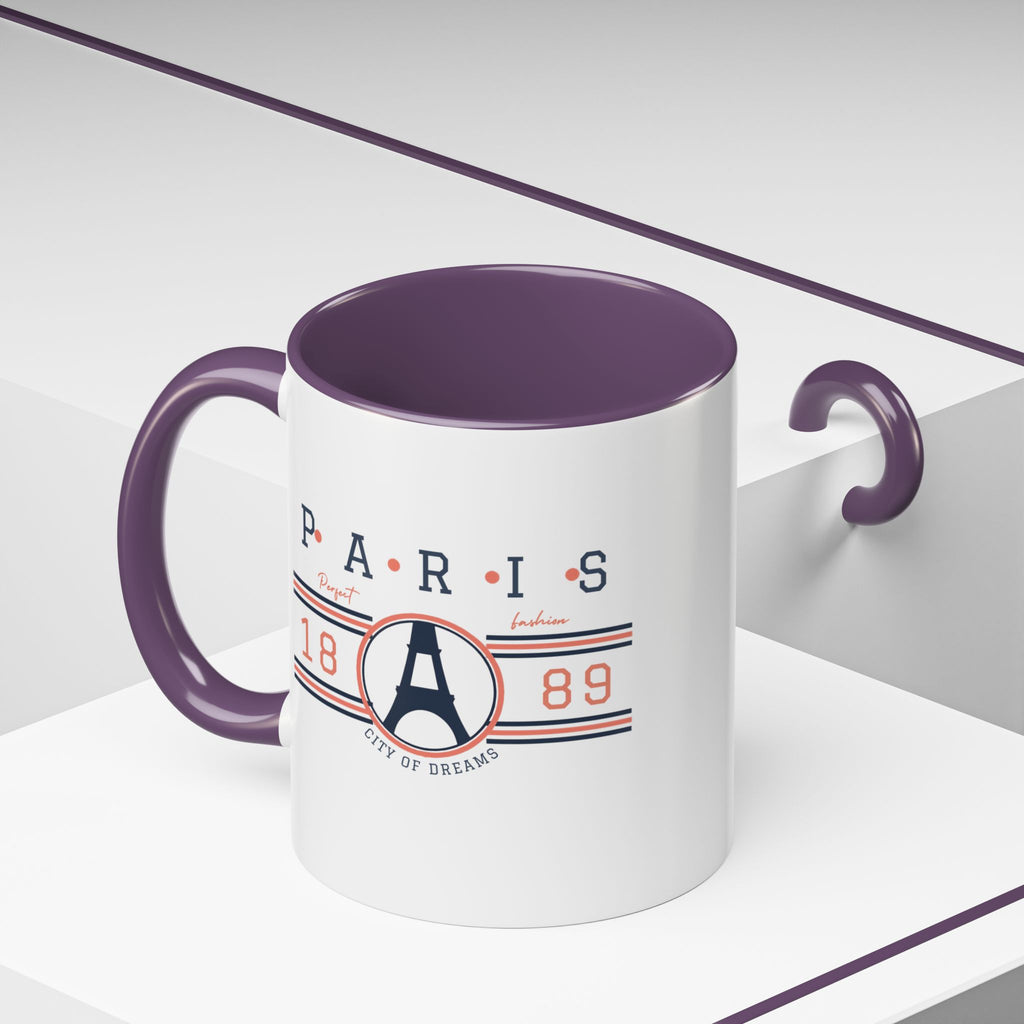 Paris Eiffel Tower Accent Coffee Mug - City of Dreams 1889 Travel Souvenir