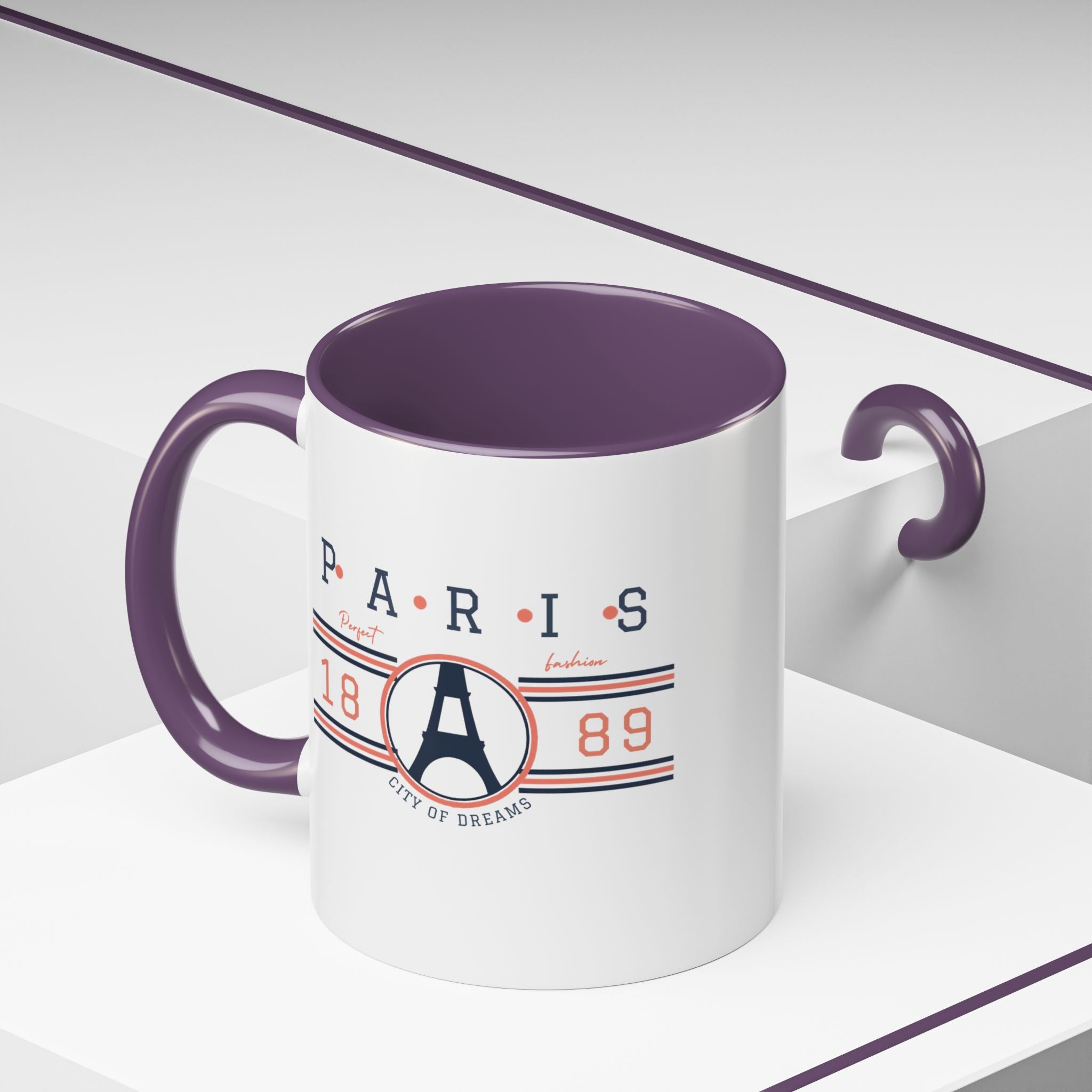 Paris Eiffel Tower Accent Coffee Mug - City of Dreams 1889 Travel Souvenir