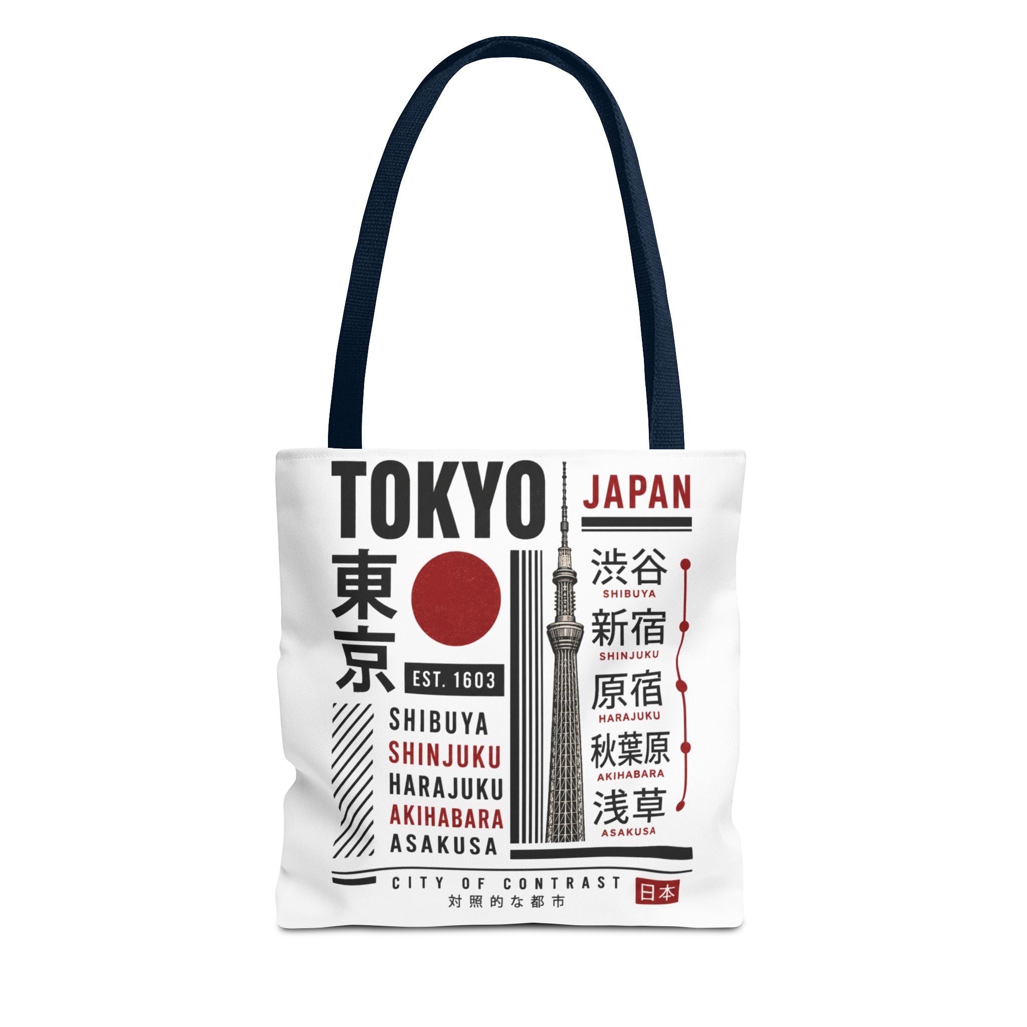 Tokyo Japan Graphic Tote Bag — Shibuya Shinjuku Harajuku Akihabara Asakusa Design