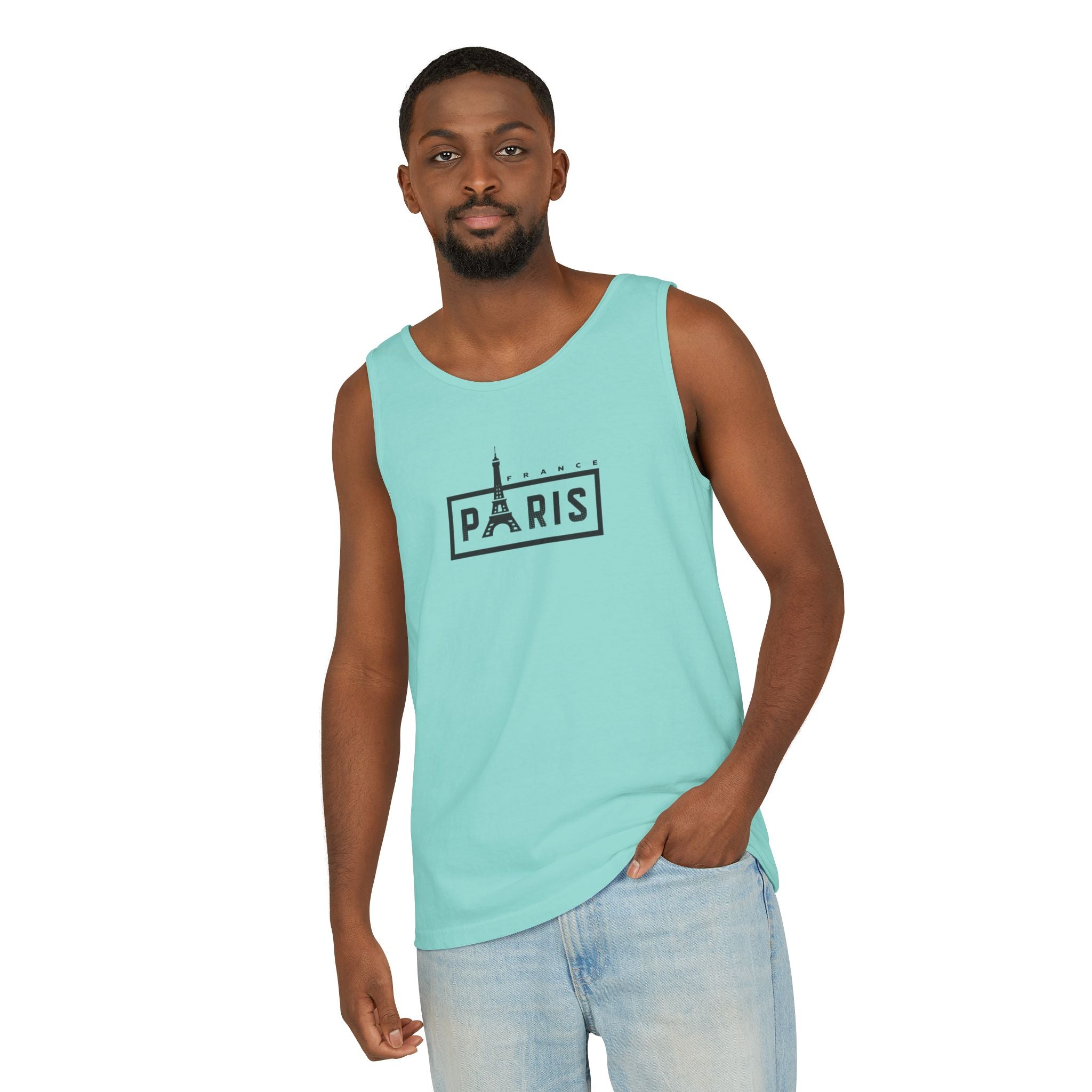 Paris Eiffel Tower Vintage Travel Tank Top — Retro French Graphic Tank
