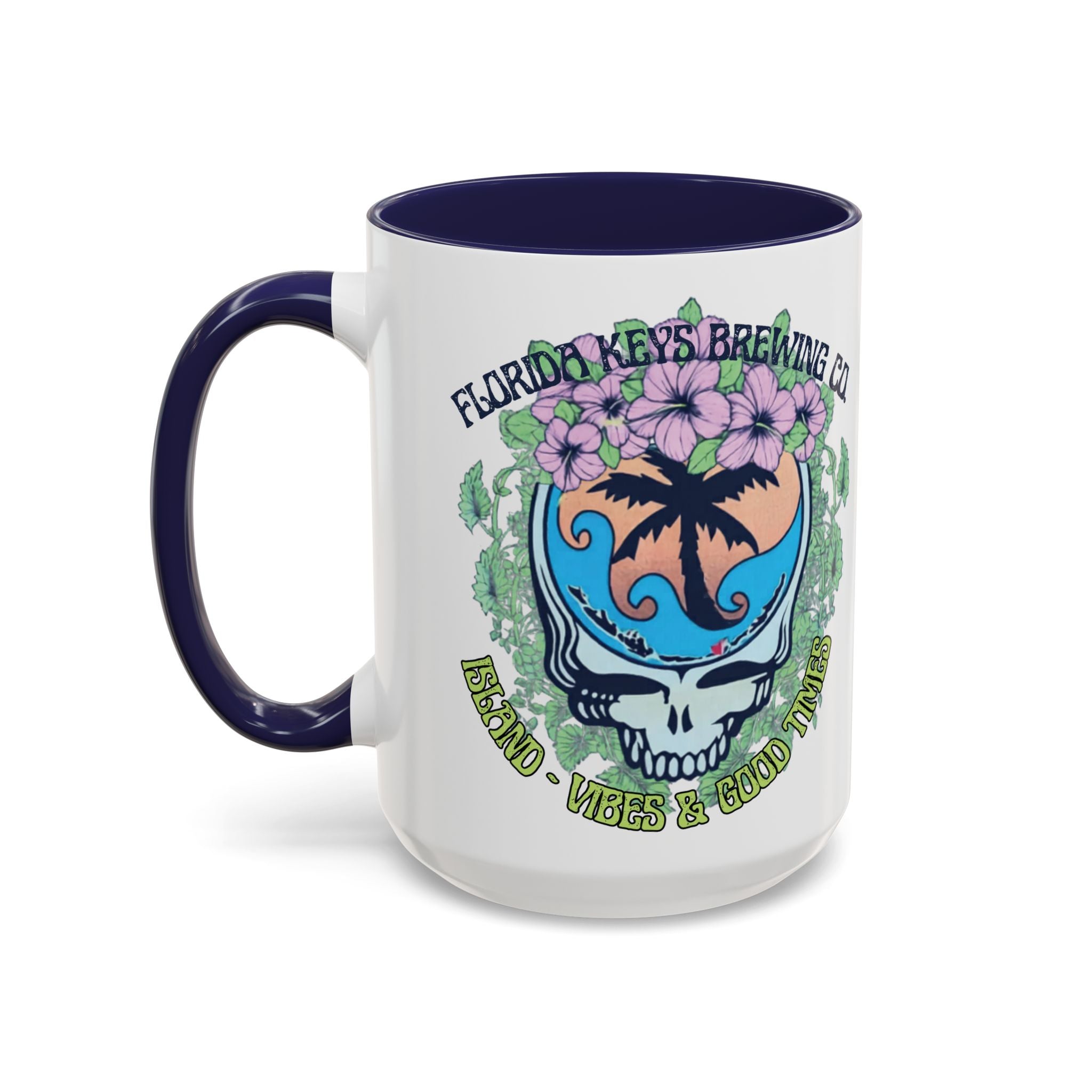 Coffee Mug — Tropical Island Vibes & Good Times Skull Design Key West Florida