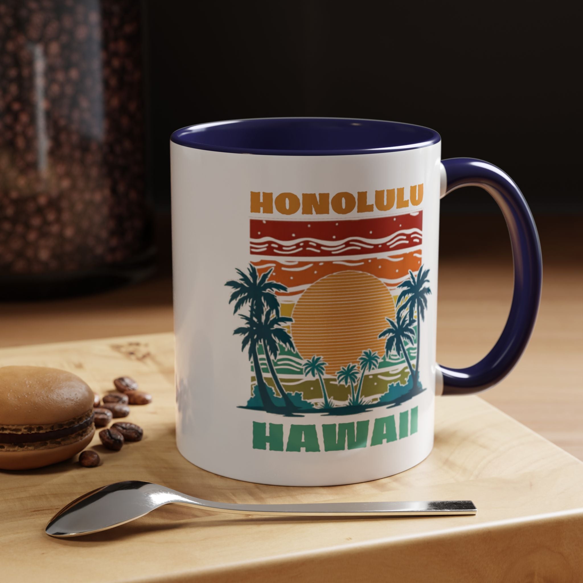 Honolulu Hawaii Vintage Sunset Coffee Mug (11/15oz)