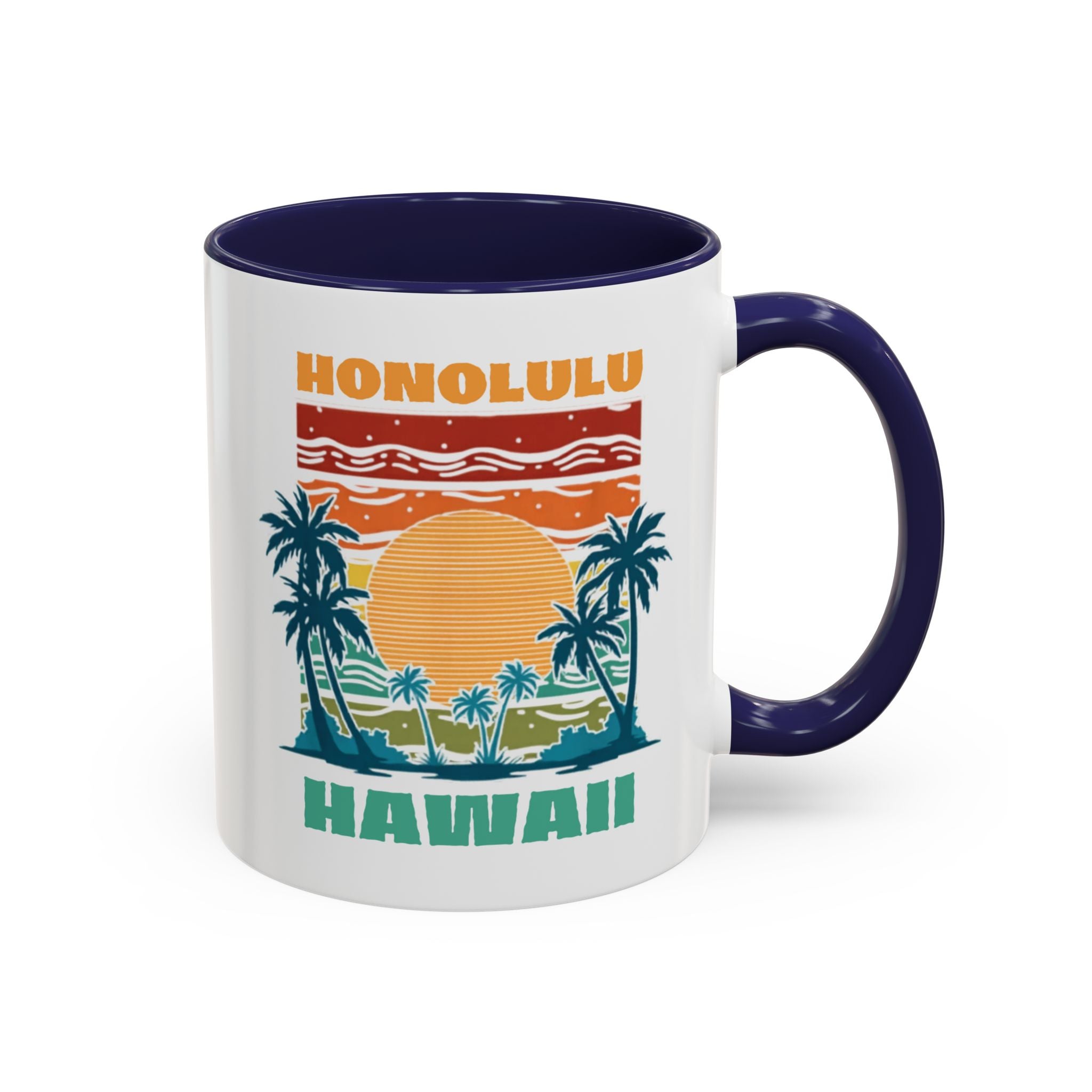 Honolulu Hawaii Vintage Sunset Coffee Mug (11/15oz)