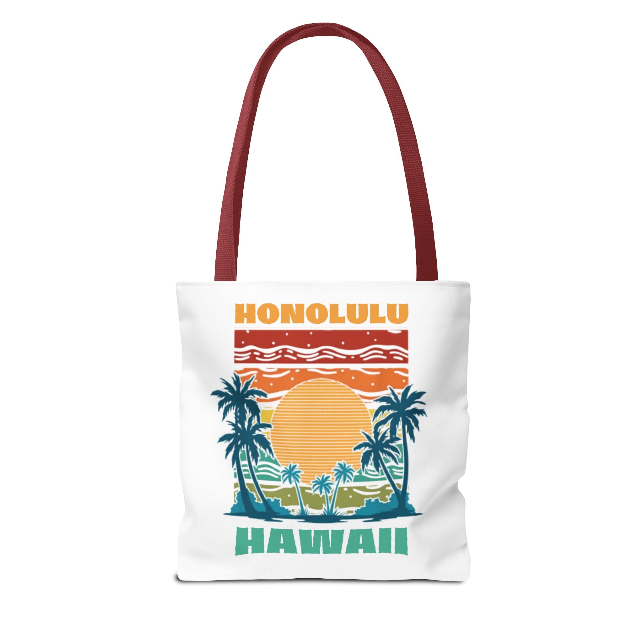 Honolulu Hawaii Sunset Tote Bag – Vintage Palm Beach Vacation Tote