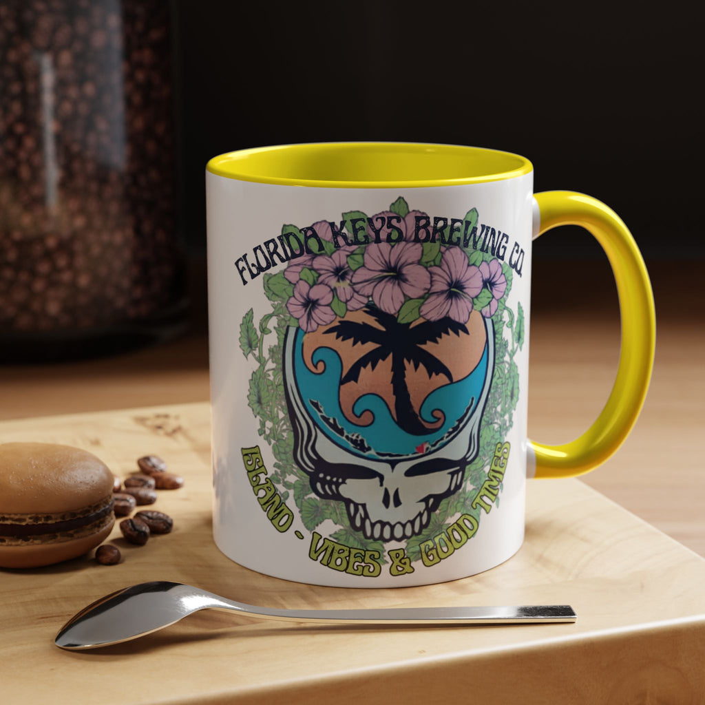 Coffee Mug — Tropical Island Vibes & Good Times Skull Design Key West Florida