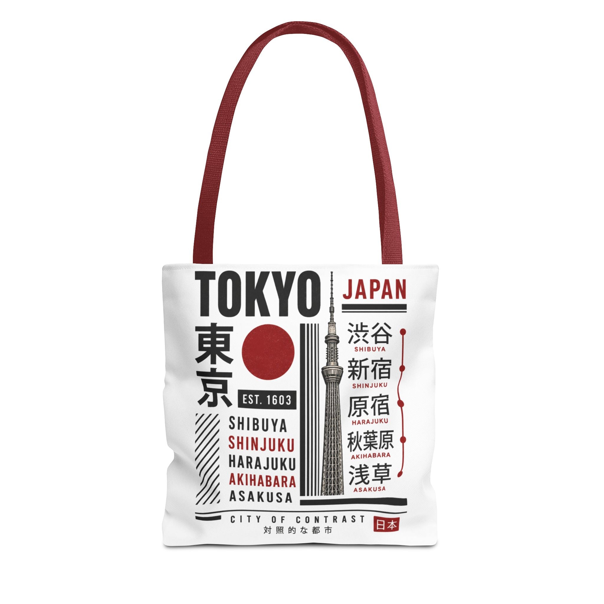 Tokyo Japan Graphic Tote Bag — Shibuya Shinjuku Harajuku Akihabara Asakusa Design