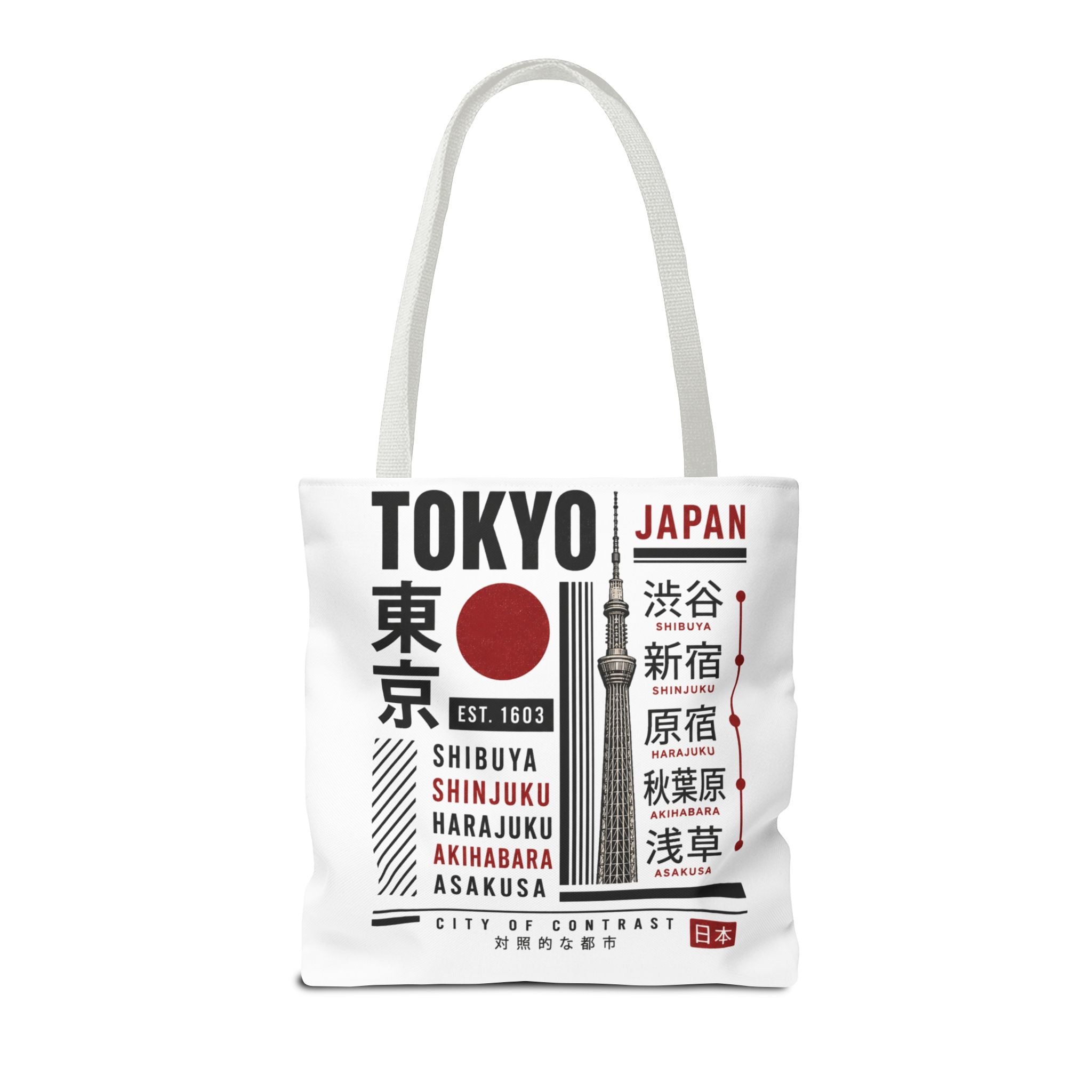Tokyo Japan Graphic Tote Bag — Shibuya Shinjuku Harajuku Akihabara Asakusa Design