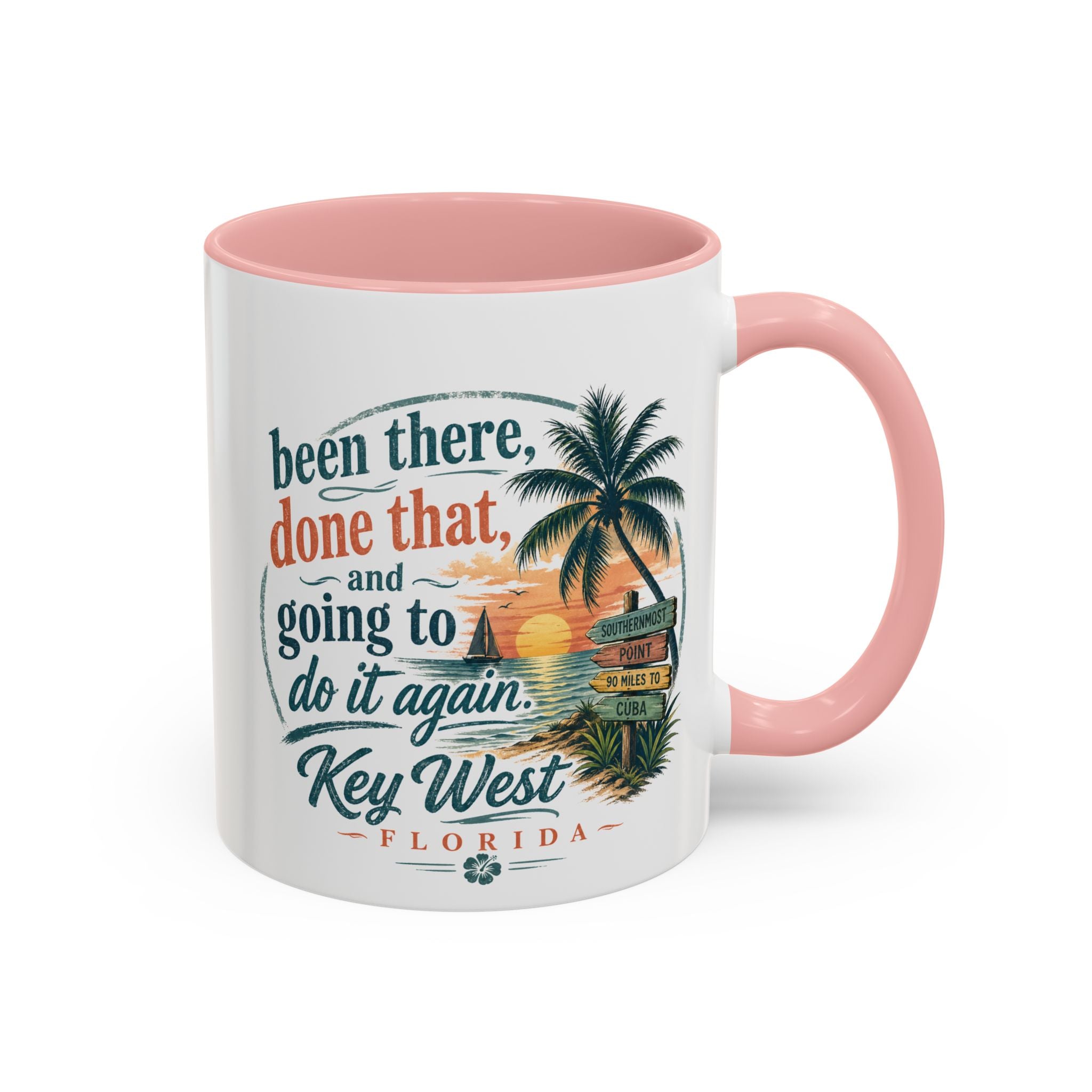 Key West Florida Coffee Mug — "Been There, Done That, Going to Do It Again" Tropical Travel Mug (11/15oz)