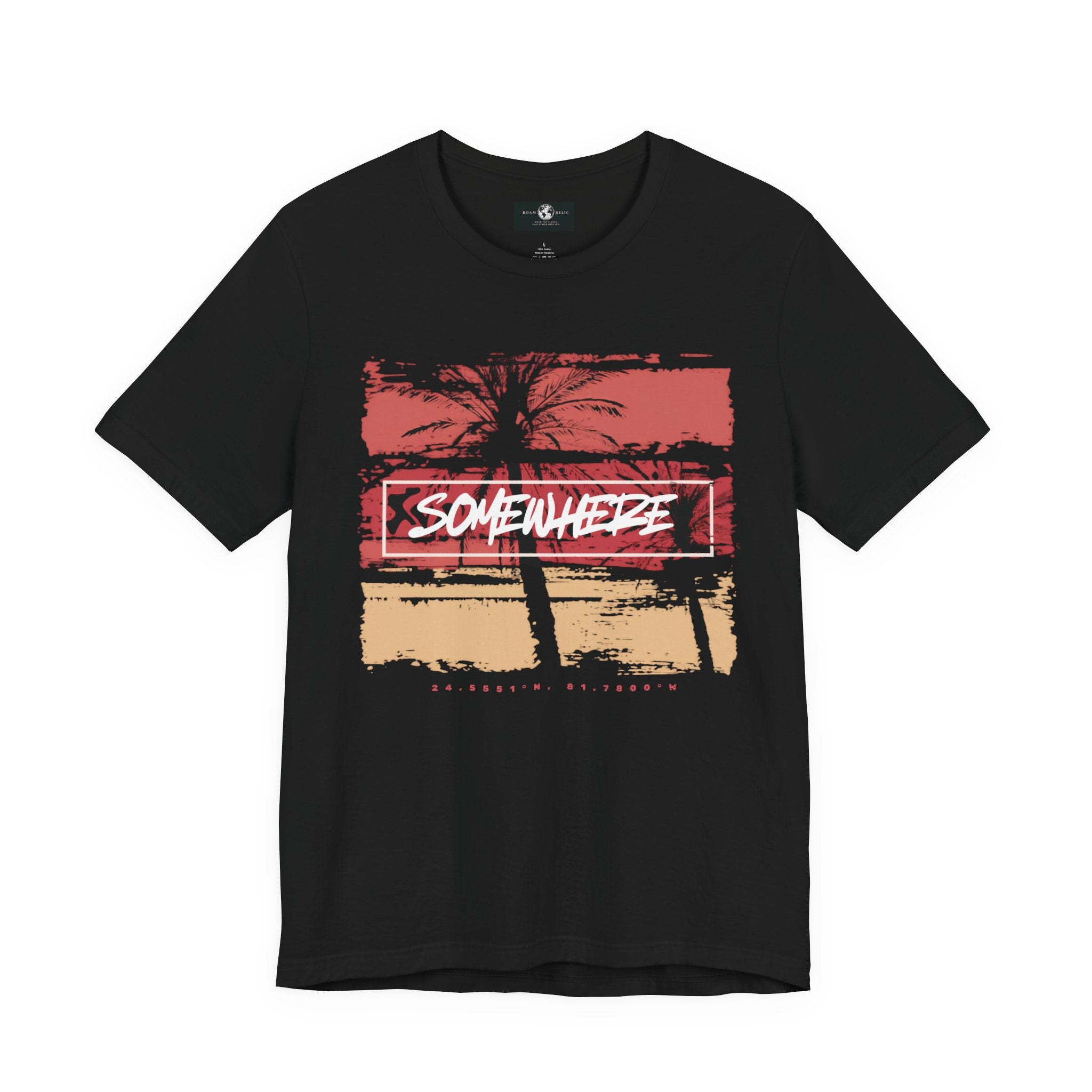 Somewhere Key West Coordinates T-Shirt — 24.5551N 81.7800W