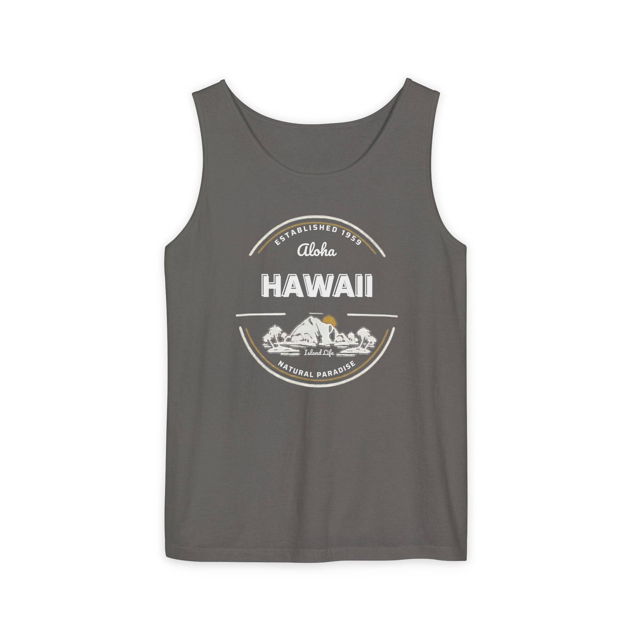 Hawaii Aloha Island Vintage Tank Top — Coral Beach Vacation Tee