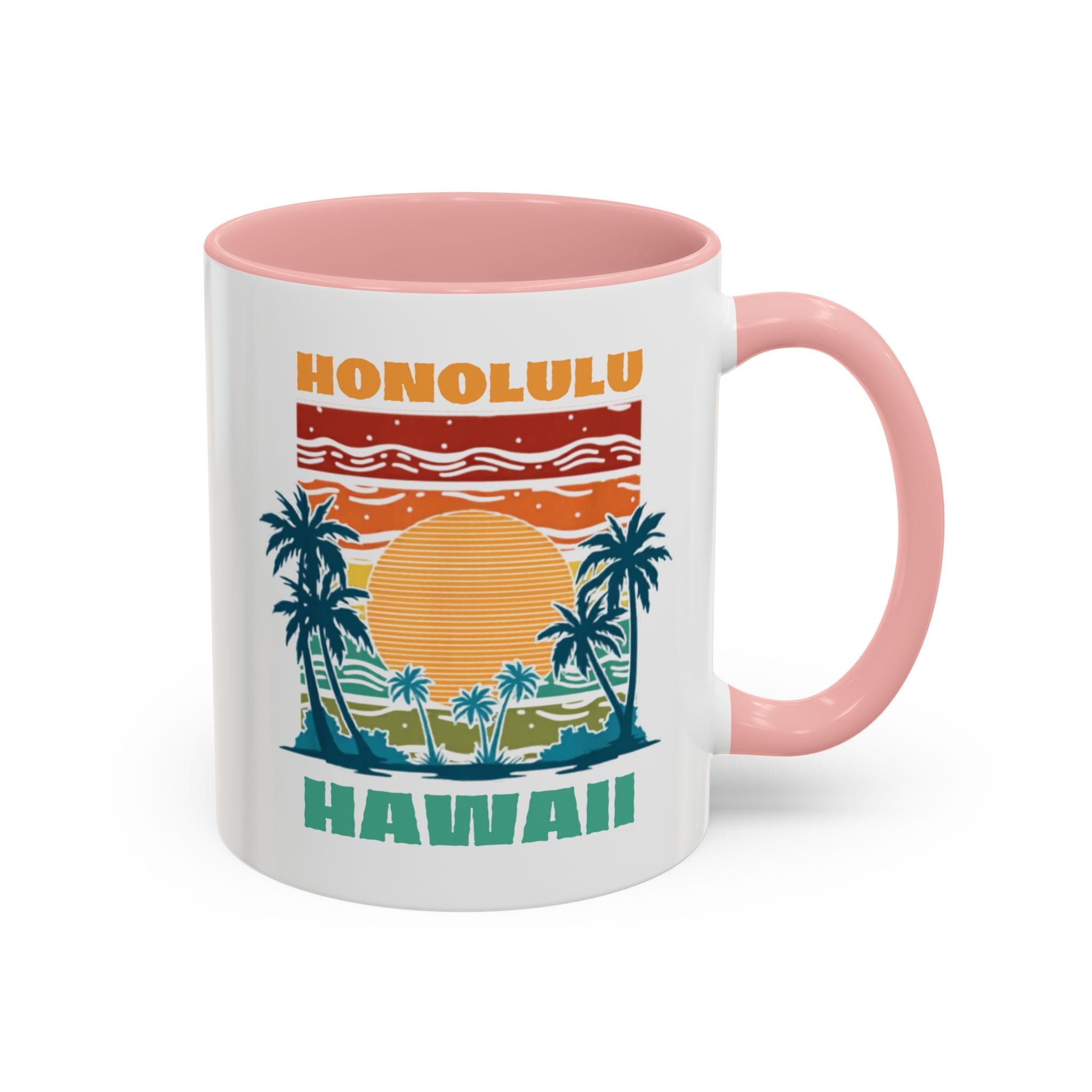 Honolulu Hawaii Vintage Sunset Coffee Mug (11/15oz)