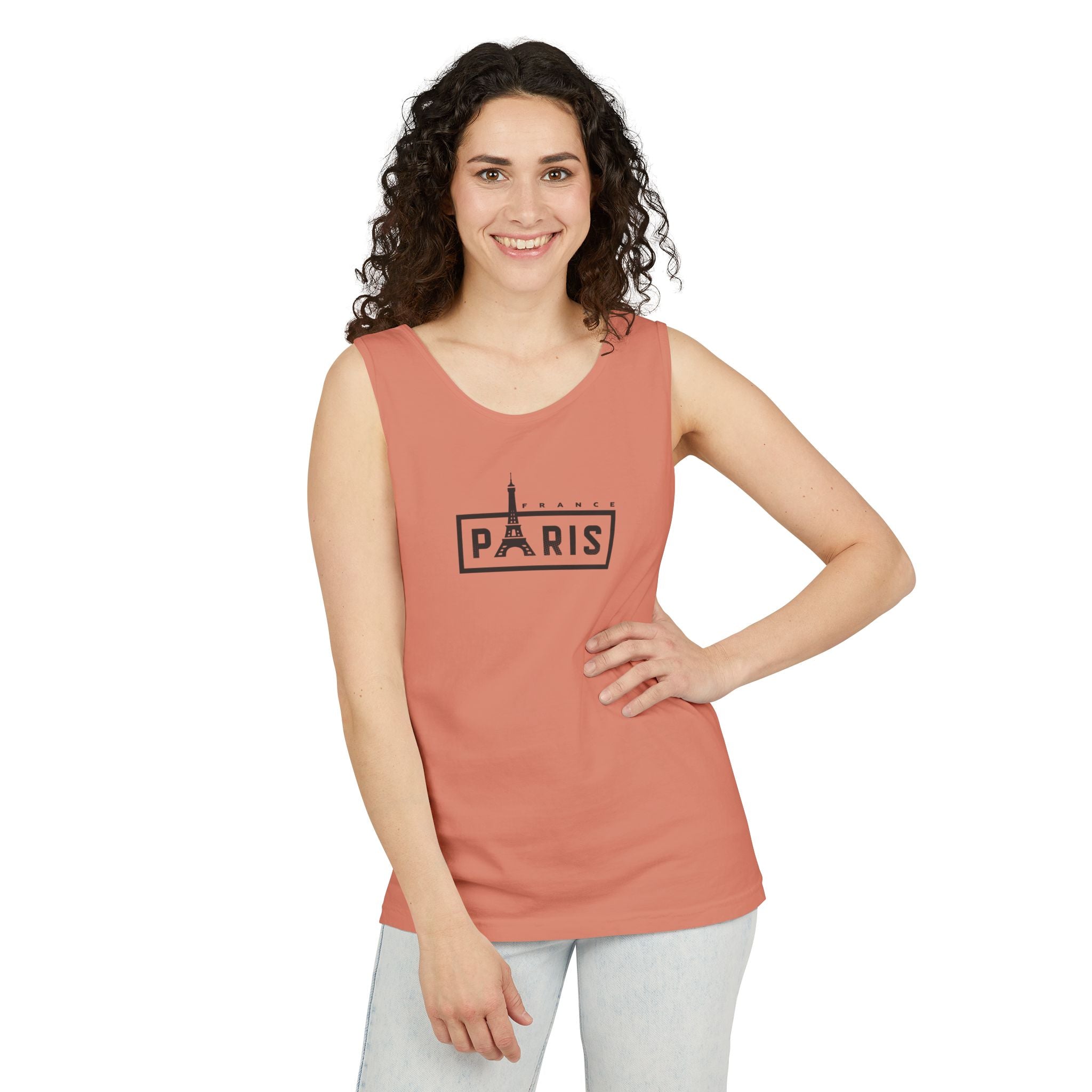 Paris Eiffel Tower Vintage Travel Tank Top — Retro French Graphic Tank