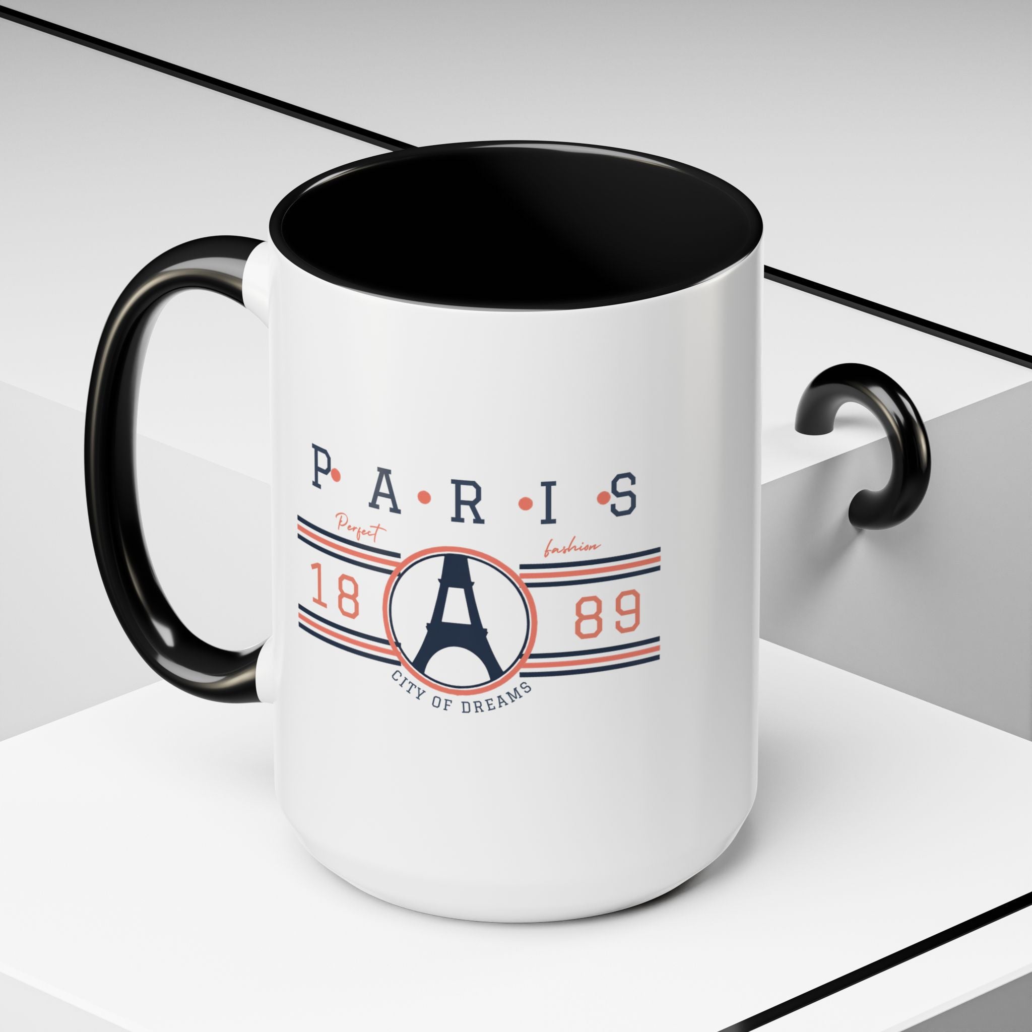 Paris Eiffel Tower Accent Coffee Mug - City of Dreams 1889 Travel Souvenir