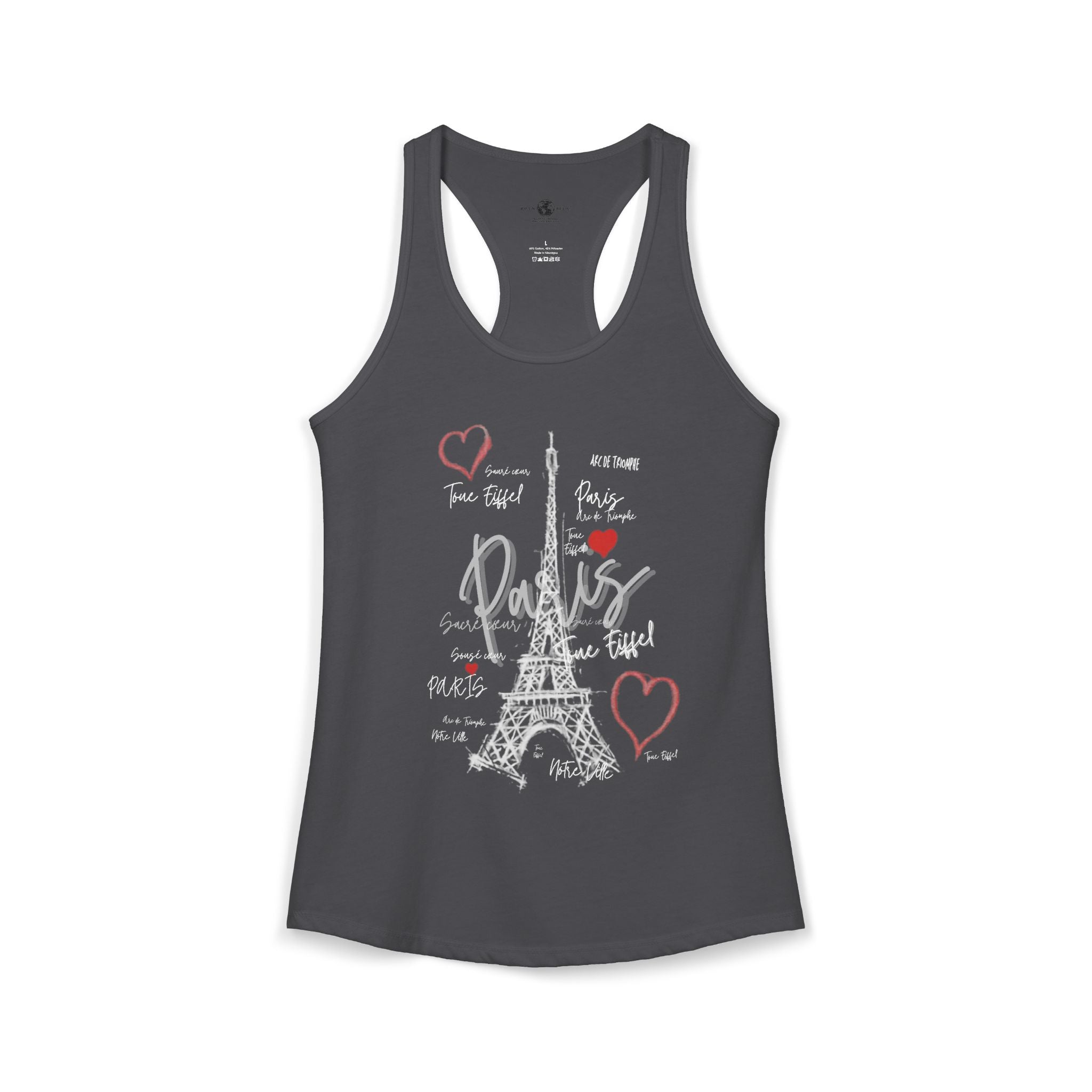 Paris Memories Racerback Tank — Chalky Graffiti Eiffel Tower Art