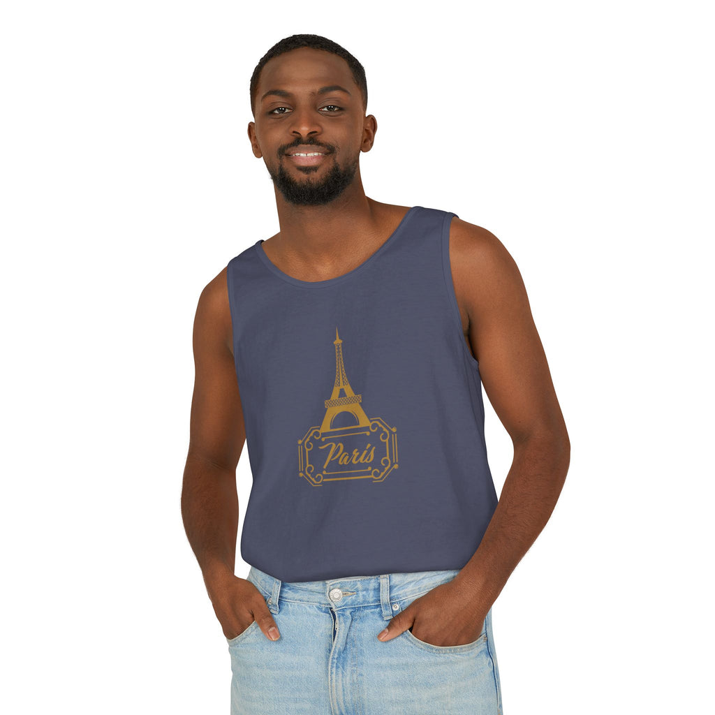 Paris Eiffel Tower Tank Top — Elegant Gold Paris Graphic