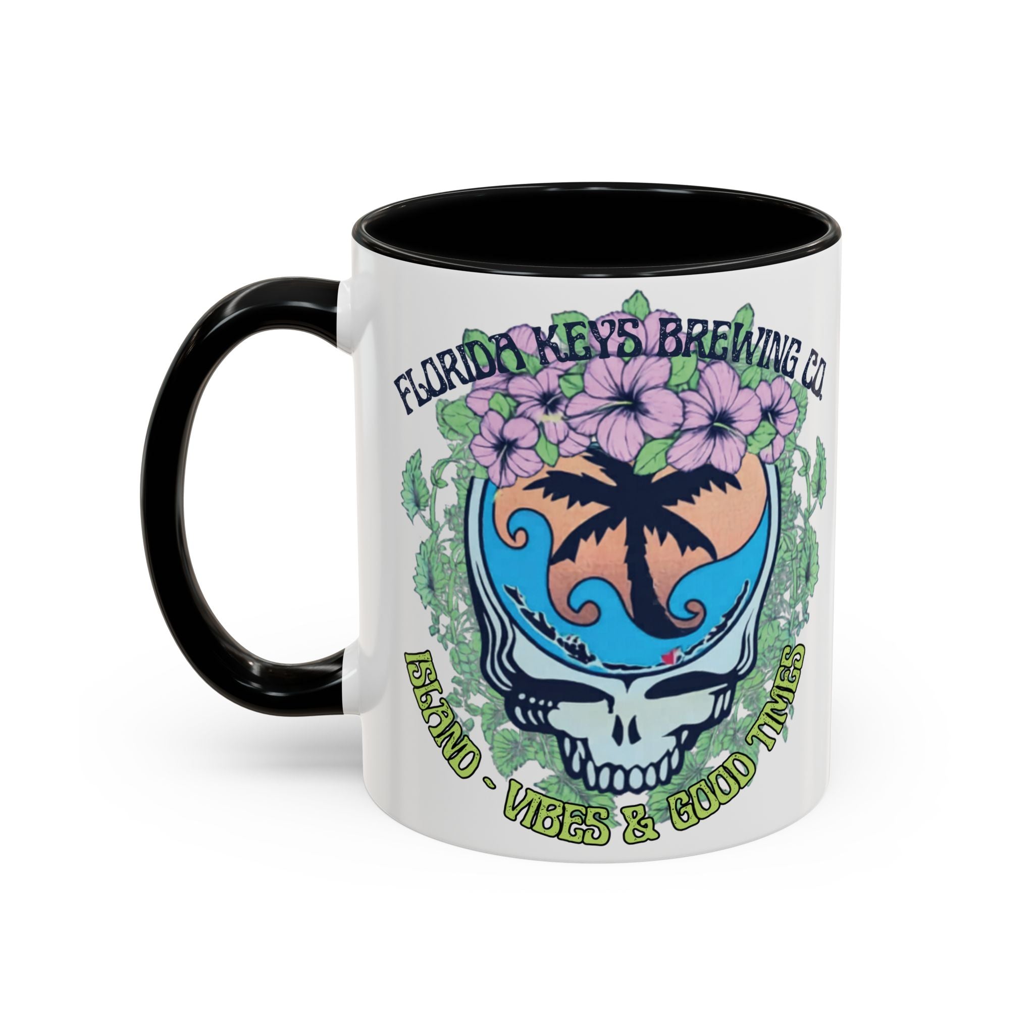 Coffee Mug — Tropical Island Vibes & Good Times Skull Design Key West Florida