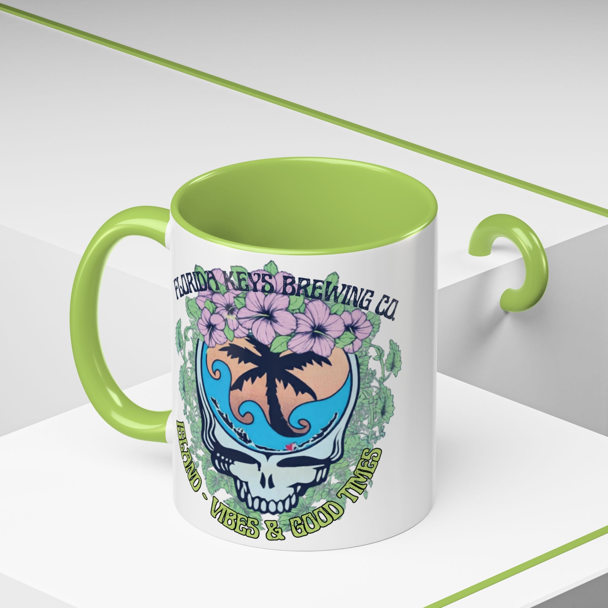 Coffee Mug — Tropical Island Vibes & Good Times Skull Design Key West Florida