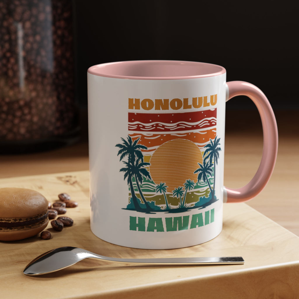 Honolulu Hawaii Vintage Sunset Coffee Mug (11/15oz)