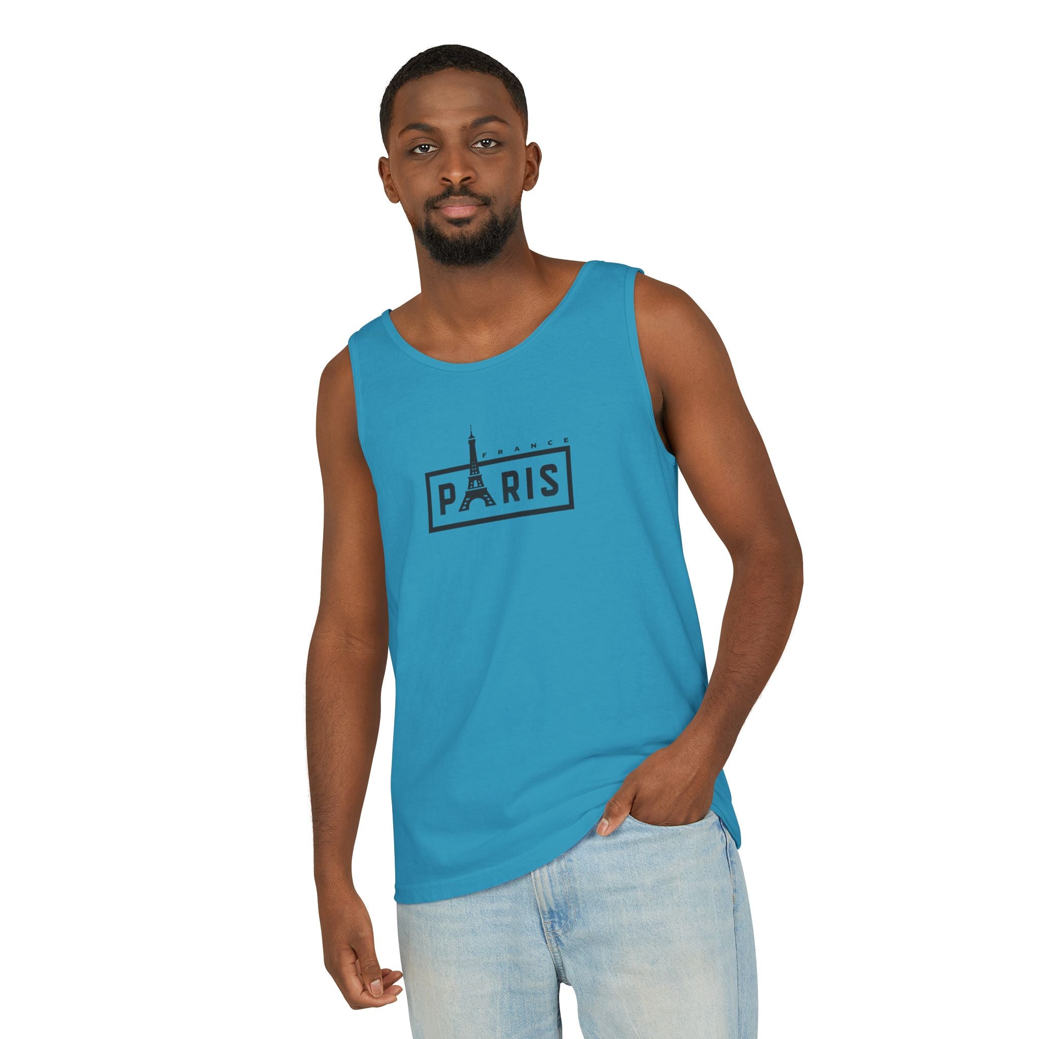 Paris Eiffel Tower Vintage Travel Tank Top — Retro French Graphic Tank