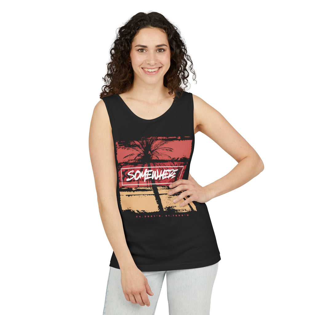 Somewhere Palm Tree Tank Top – Vintage Beach Retro Vacation Tank