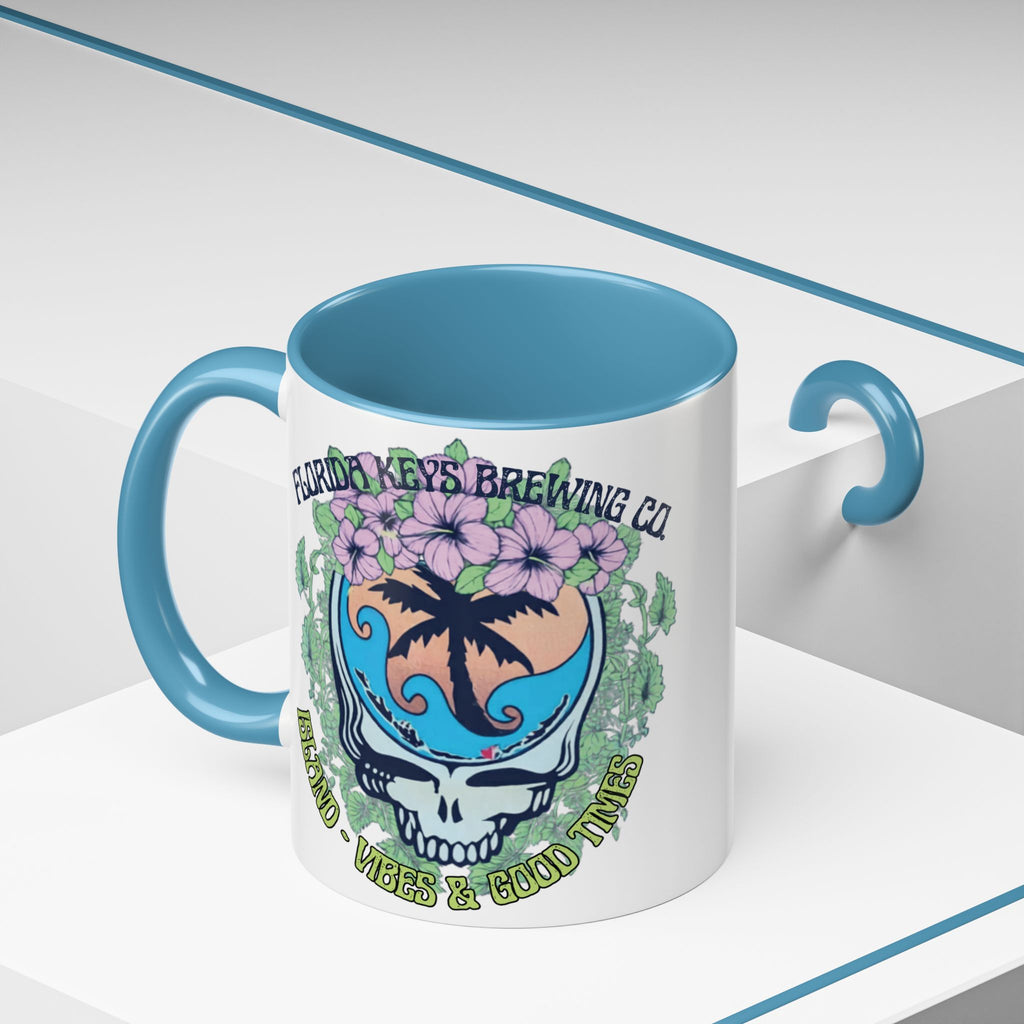 Coffee Mug — Tropical Island Vibes & Good Times Skull Design Key West Florida
