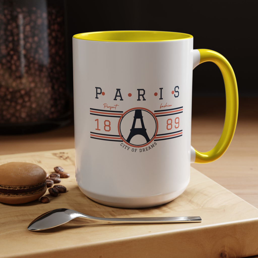 Paris Eiffel Tower Accent Coffee Mug - City of Dreams 1889 Travel Souvenir