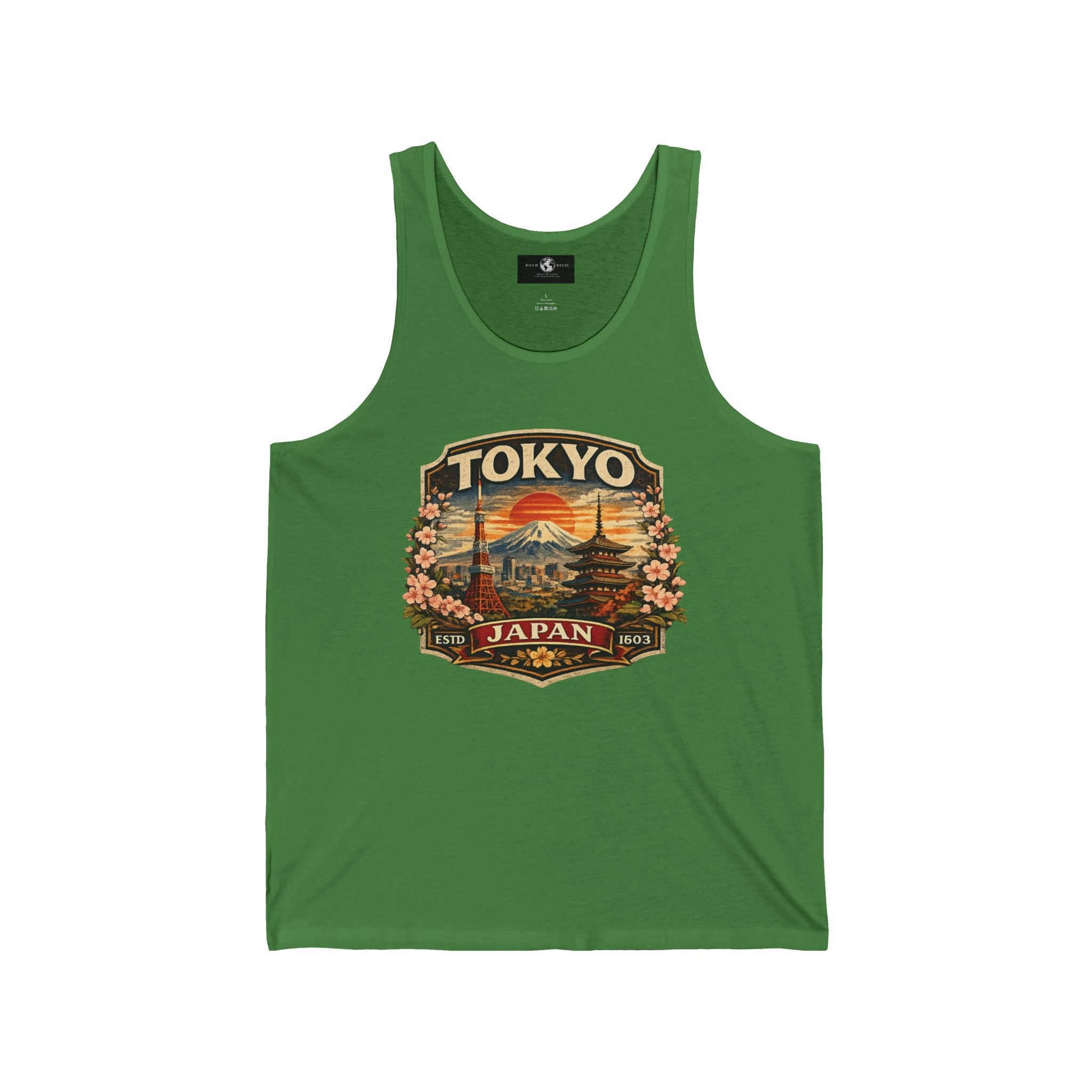 Tokyo Japan Vintage Travel Tank Top — Retro Mt. Fuji & Cherry Blossom Graphic
