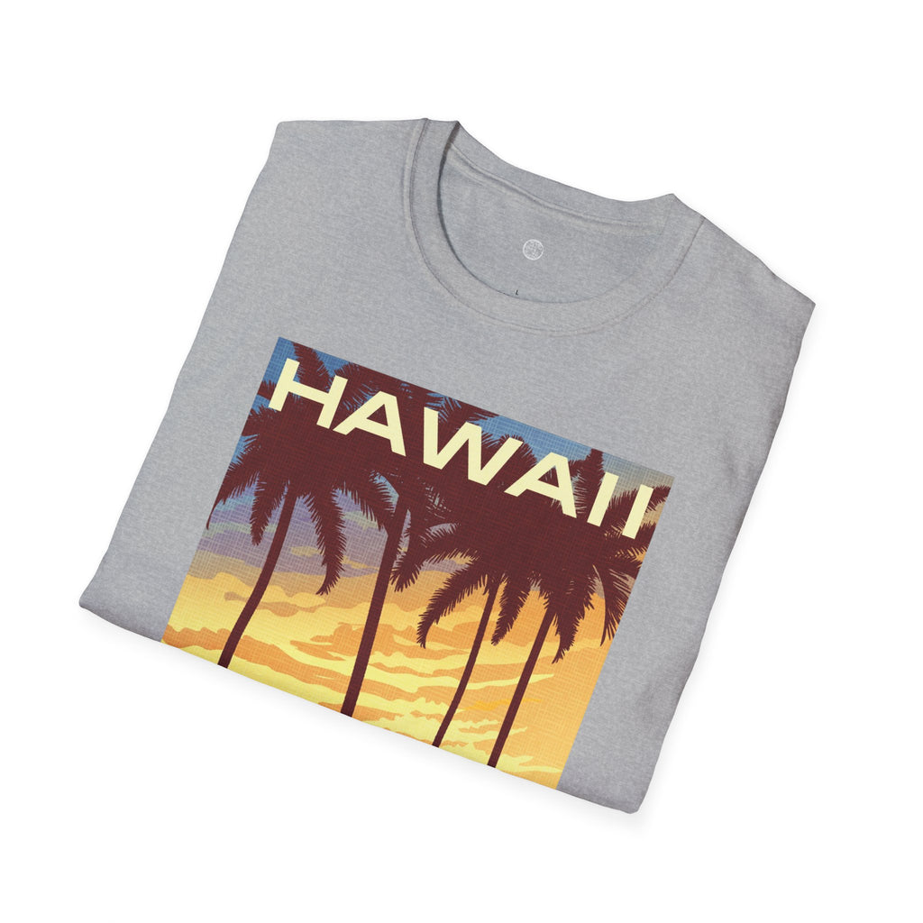 Hawaii Sunset T-Shirt — "Welcome to Adventure" Vintage Palm Beach Tee