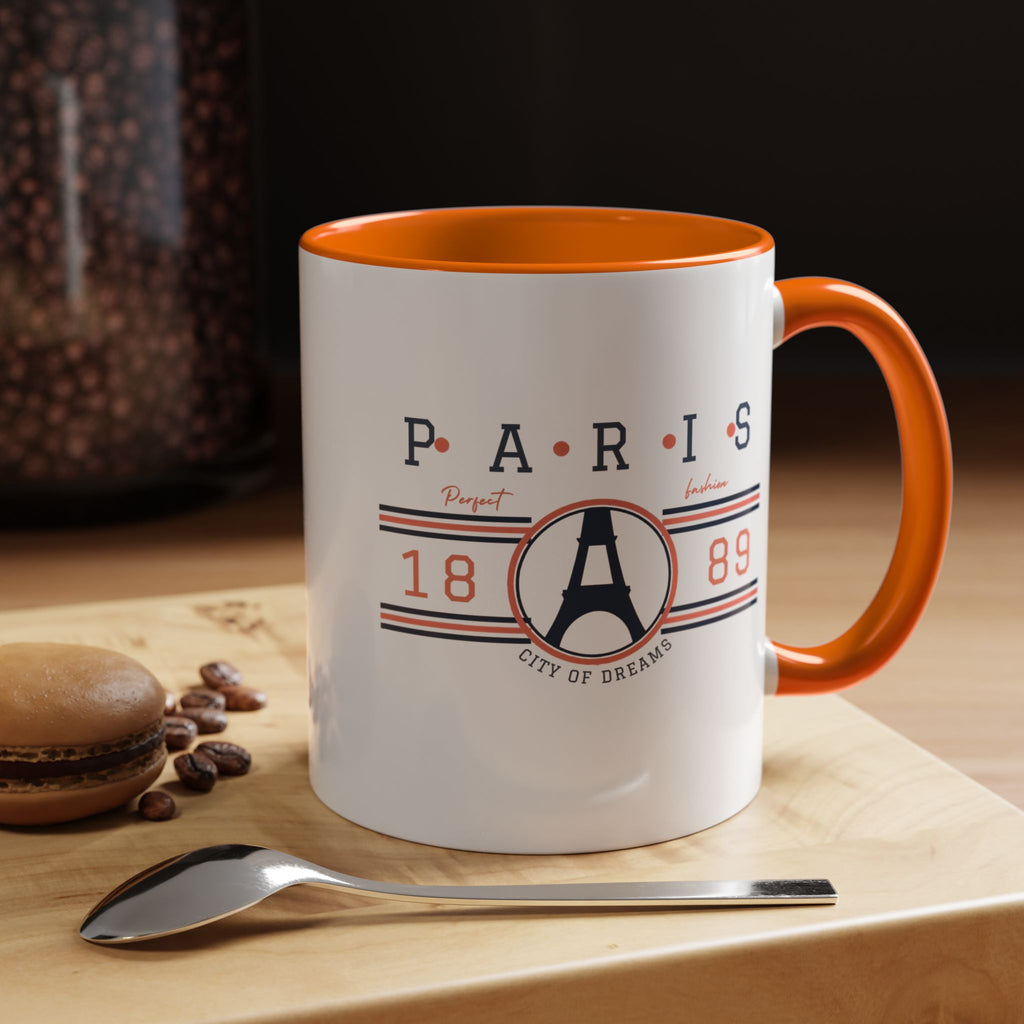 Paris Eiffel Tower Accent Coffee Mug - City of Dreams 1889 Travel Souvenir