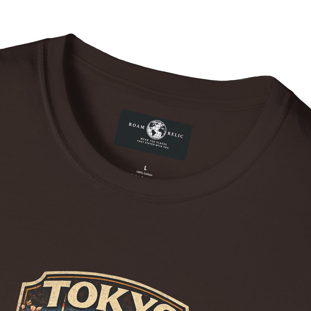 Tokyo Japan Vintage Badge T-Shirt — Mt. Fuji & Pagoda Travel Souvenir Tee