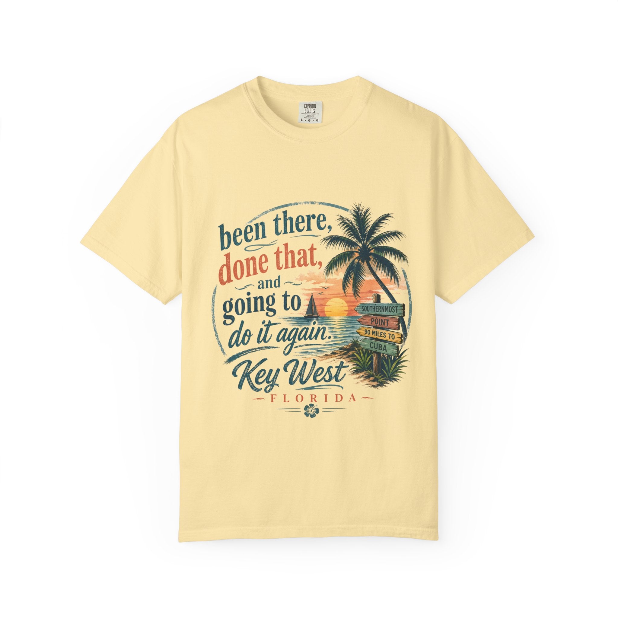Key West Vintage Sunset T-Shirt – "Been there, done that, and going to do it again"