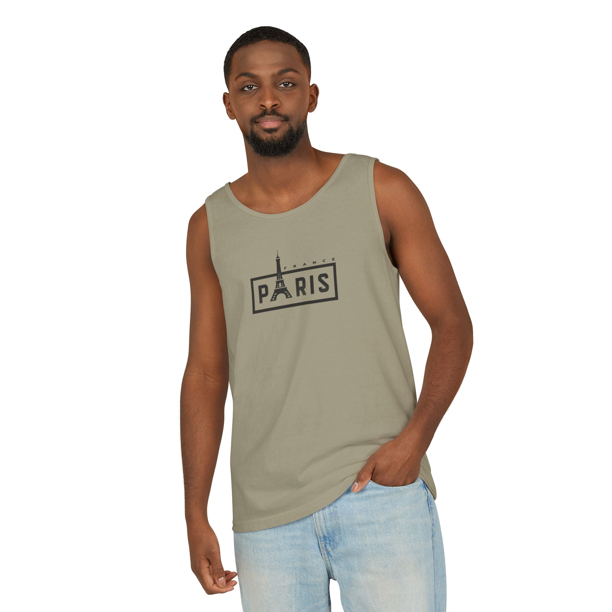 Paris Eiffel Tower Vintage Travel Tank Top — Retro French Graphic Tank