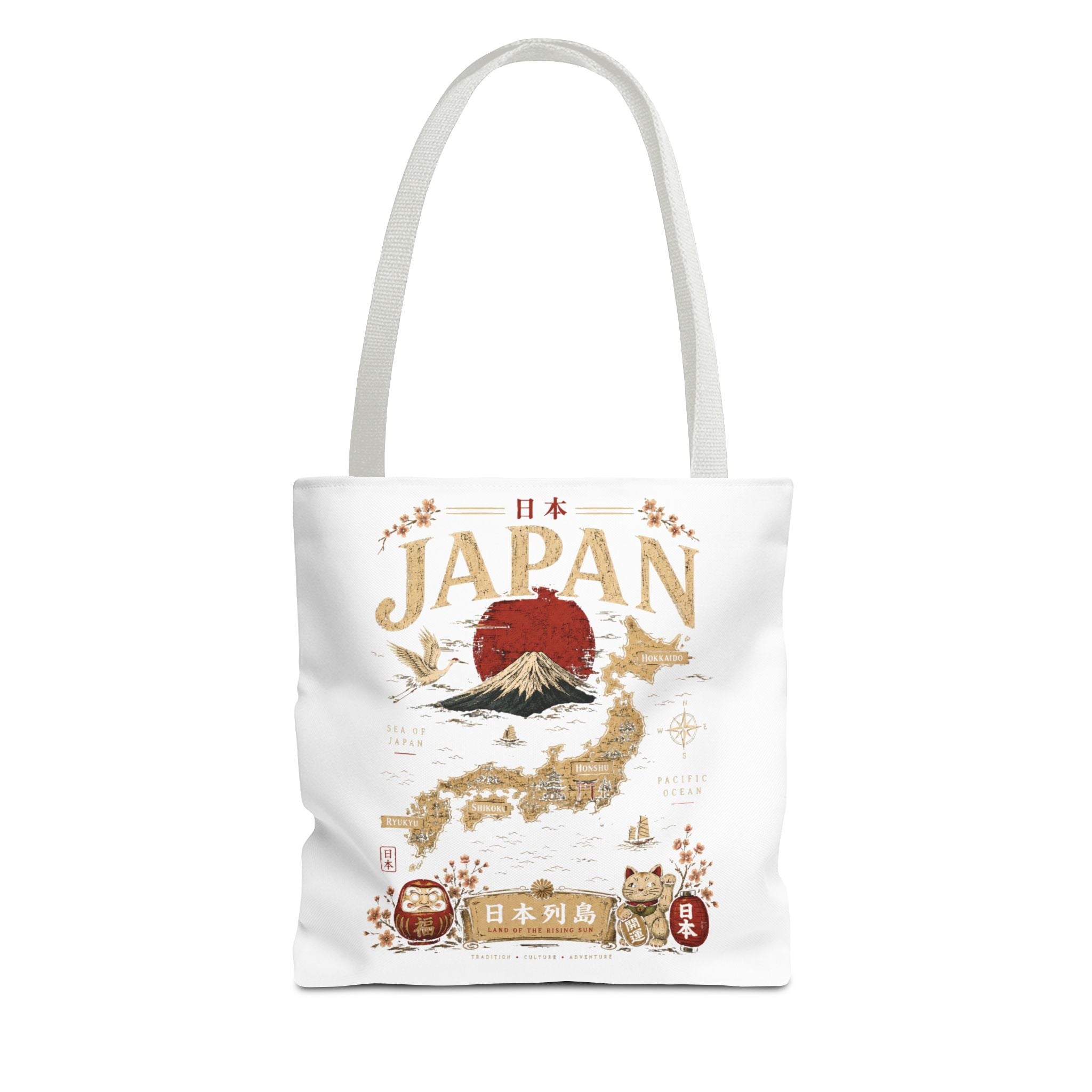 Japan Map Tote Bag – Mount Fuji & Rising Sun Travel Tote
