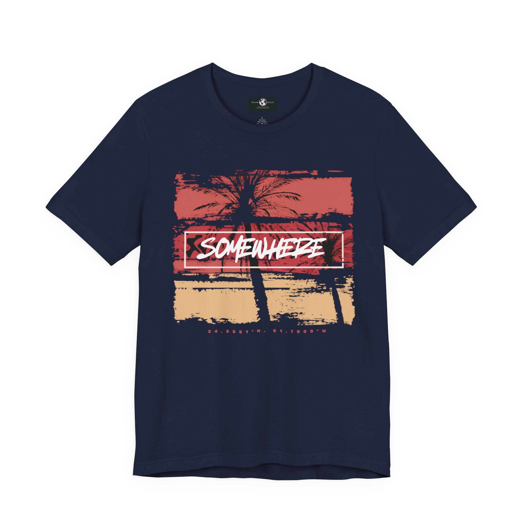 Somewhere Key West Coordinates T-Shirt — 24.5551N 81.7800W