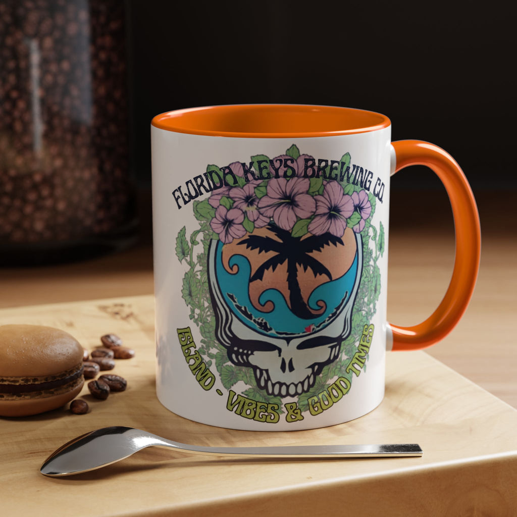 Coffee Mug — Tropical Island Vibes & Good Times Skull Design Key West Florida
