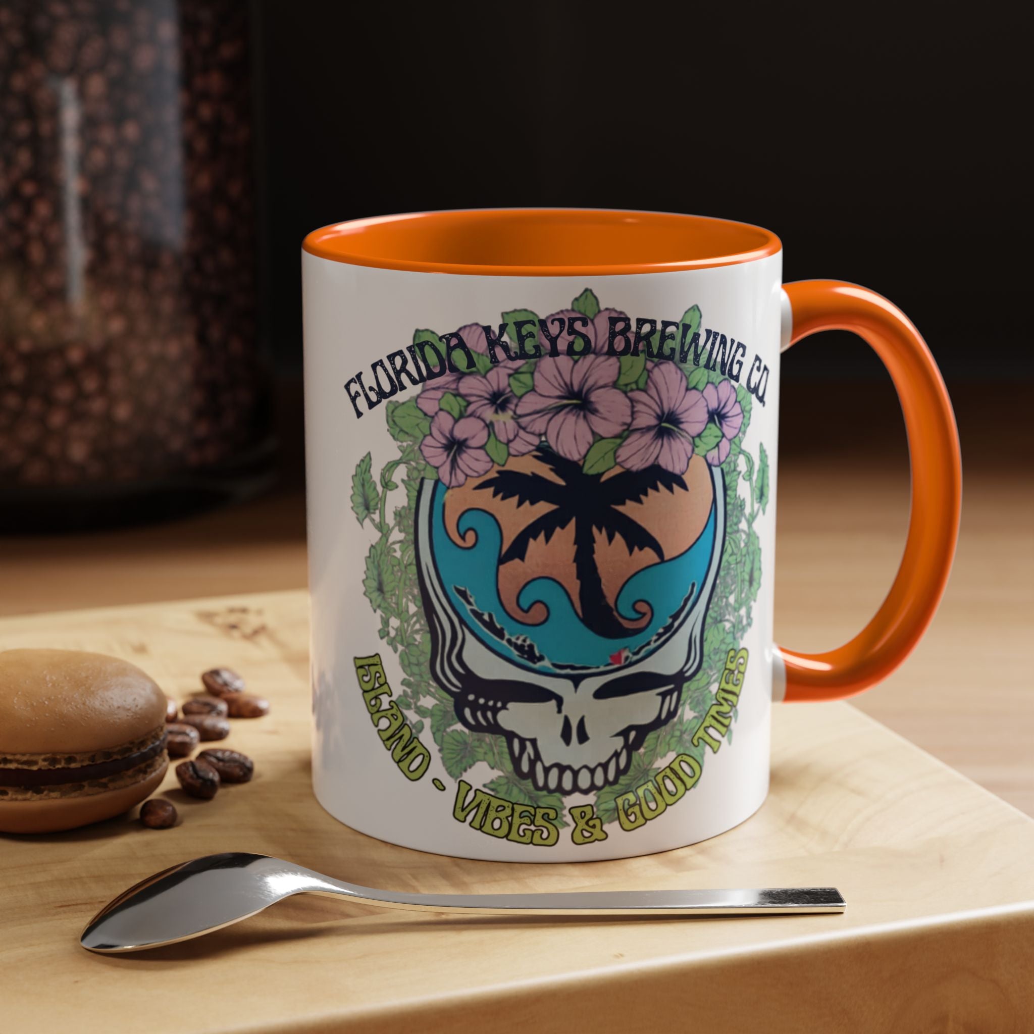 Coffee Mug — Tropical Island Vibes & Good Times Skull Design Key West Florida