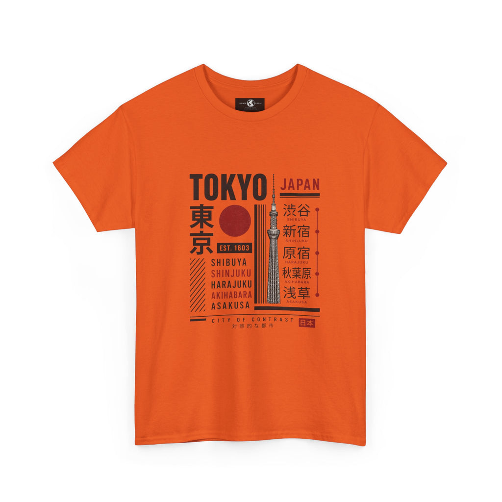 Tokyo Japan Graphic T-Shirt – Kanji City Names & Red Sun Travel Tee