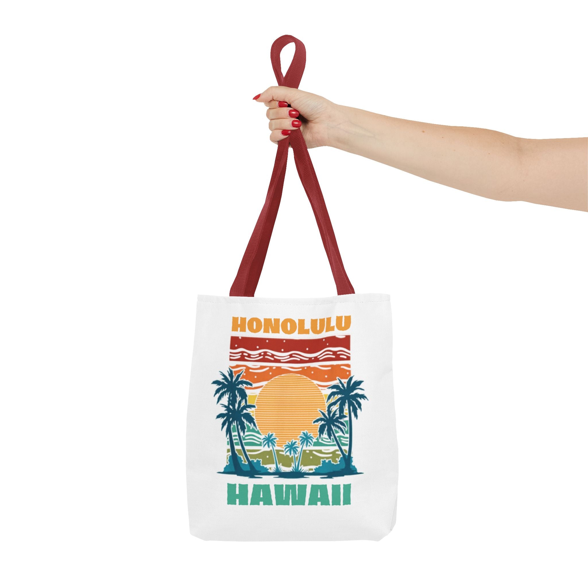 Honolulu Hawaii Sunset Tote Bag – Vintage Palm Beach Vacation Tote